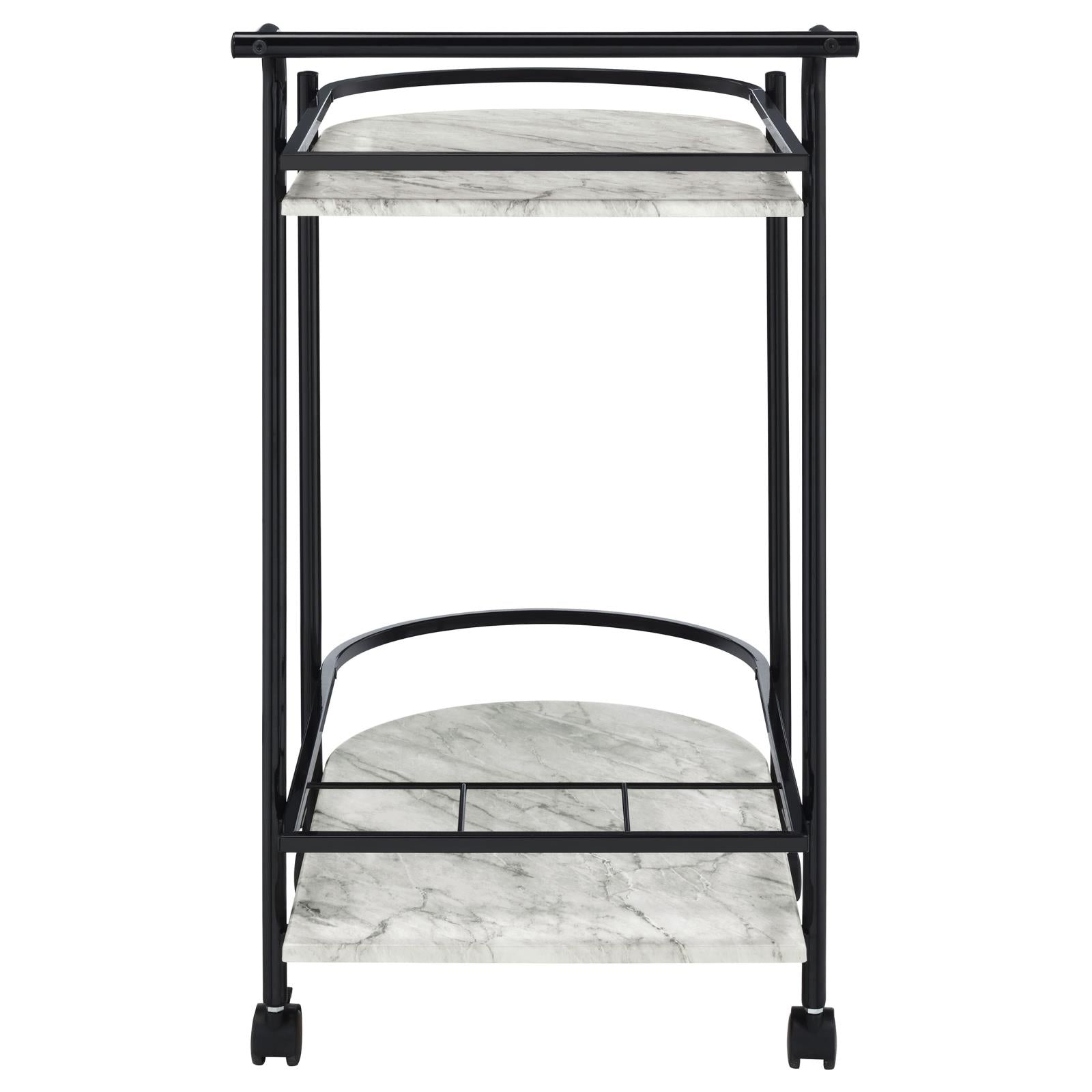 Desiree Black Rack Bar Cart with Casters - 181376 - Luna Furniture - Dallas Store