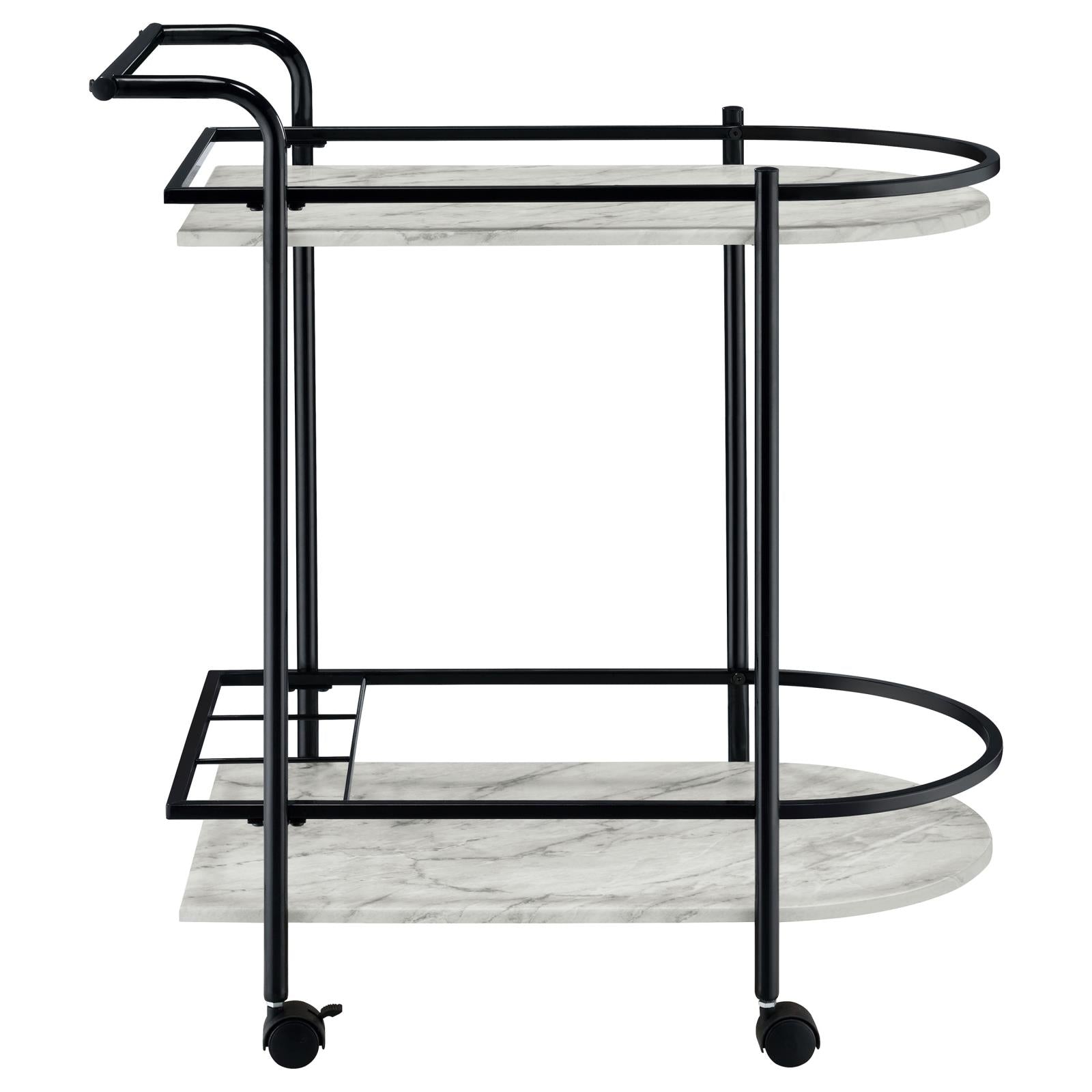 Desiree Black Rack Bar Cart with Casters - 181376 - Luna Furniture - Dallas Store