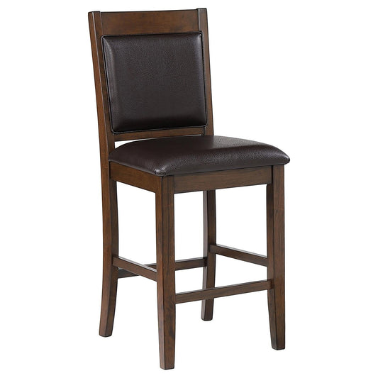 Dewey Brown/Walnut Upholstered Counter Height Chairs with Footrest, Set of 2 - 115209 - Luna Furniture - Dallas Store