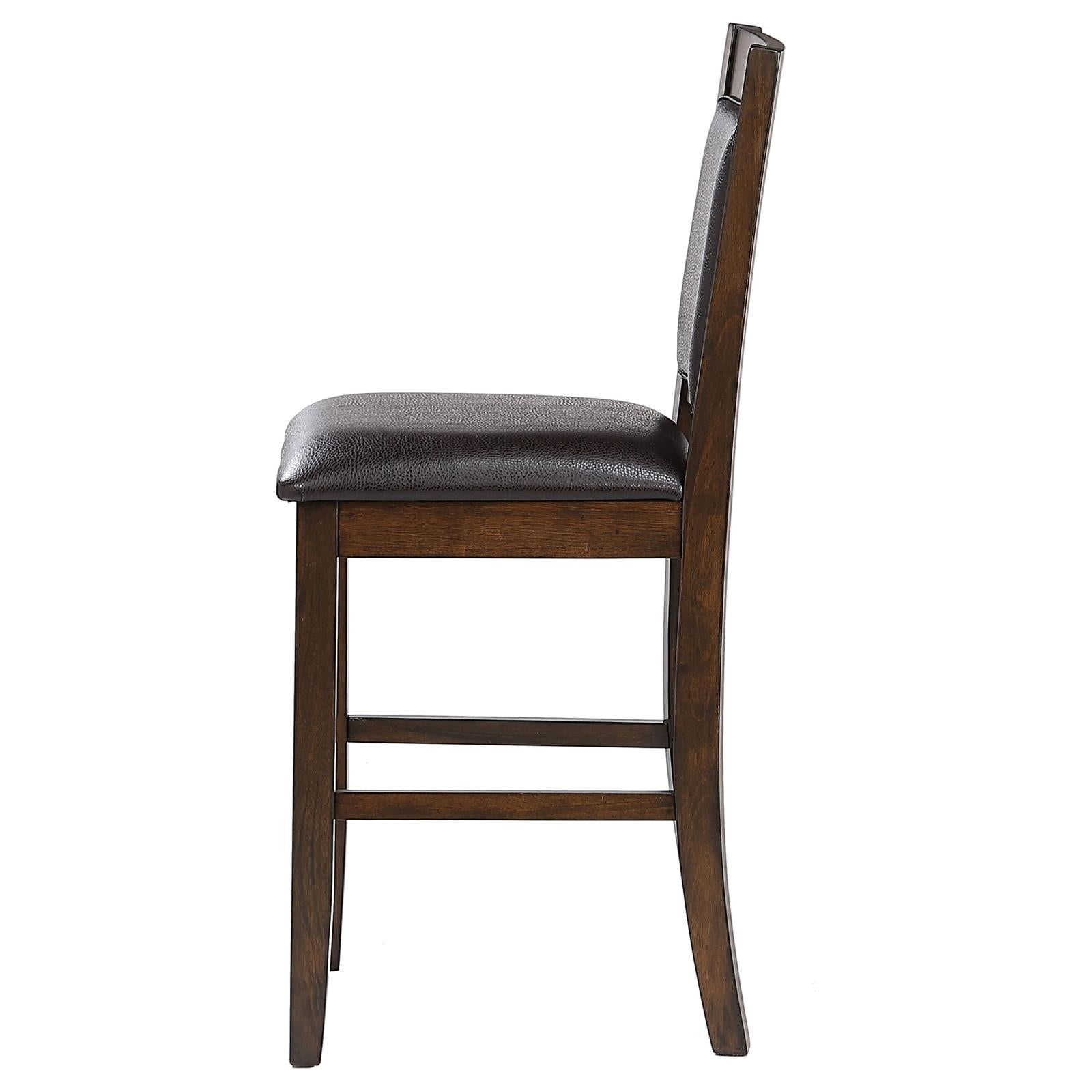 Dewey Brown/Walnut Upholstered Counter Height Chairs with Footrest, Set of 2 - 115209 - Luna Furniture - Dallas Store