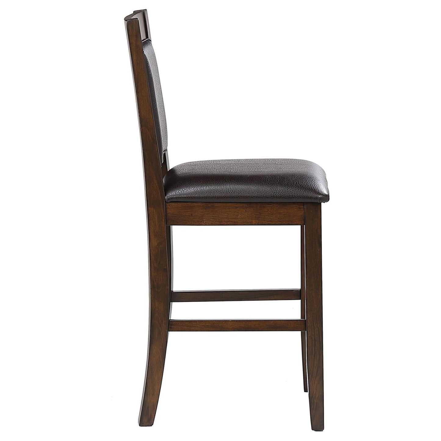 Dewey Brown/Walnut Upholstered Counter Height Chairs with Footrest, Set of 2 - 115209 - Luna Furniture - Dallas Store
