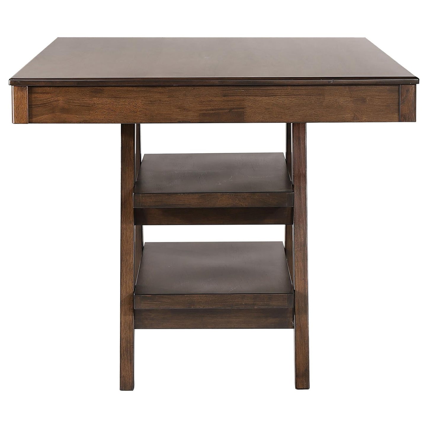 Dewey Walnut 2-Drawer Counter Height Table with Open Shelves - 115208 - Luna Furniture - Dallas Store