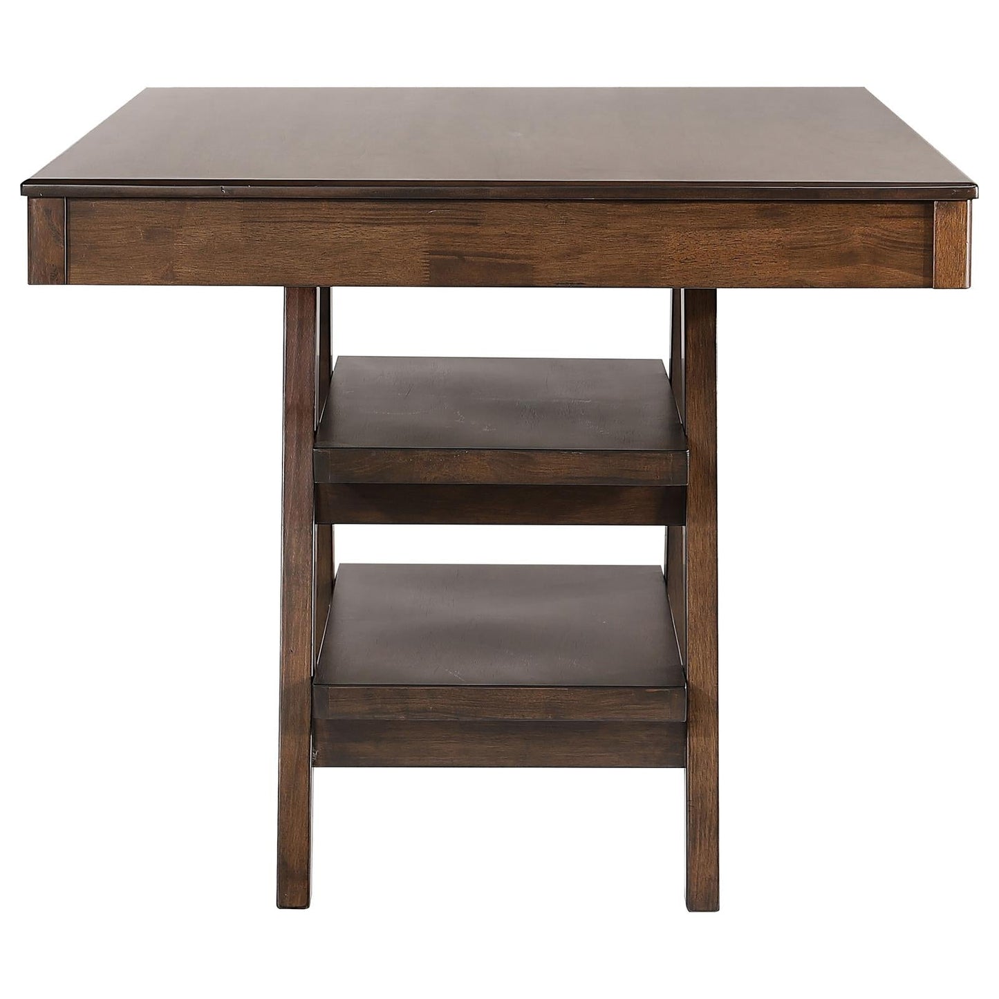 Dewey Walnut 2-Drawer Counter Height Table with Open Shelves - 115208 - Luna Furniture - Dallas Store