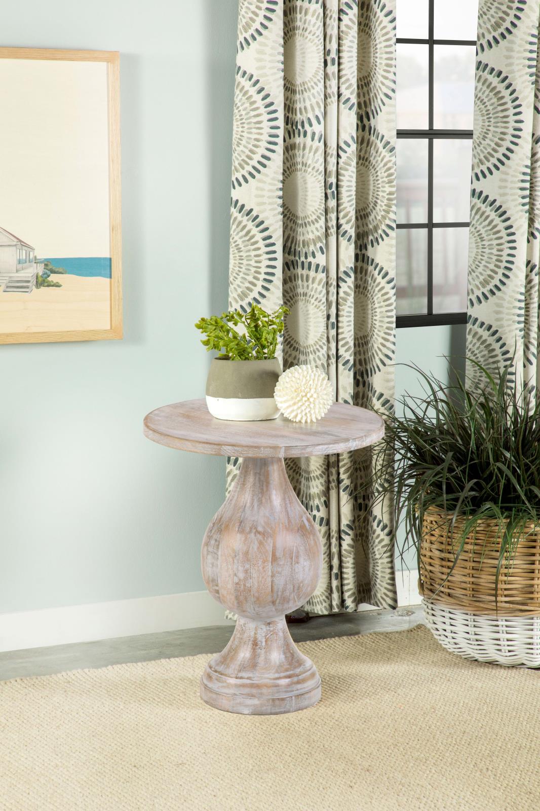 Dianella Round Pedestal Accent Table - 915107 - Luna Furniture - Dallas Store