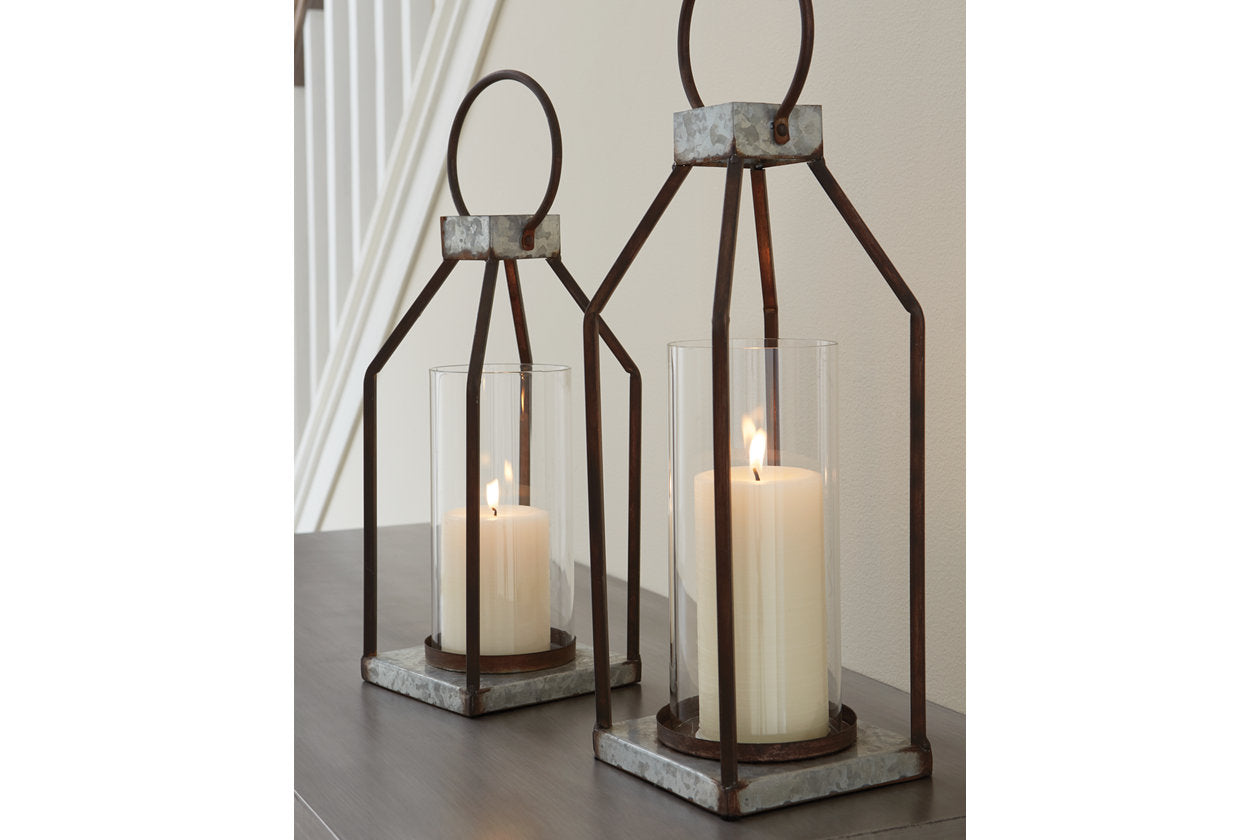 Diedrick Gray/Black Lantern, Set of 2 - A2000346 - Luna Furniture - Dallas Store