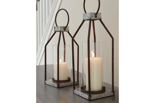 Diedrick Gray/Black Lantern, Set of 2 - A2000346 - Luna Furniture - Dallas Store
