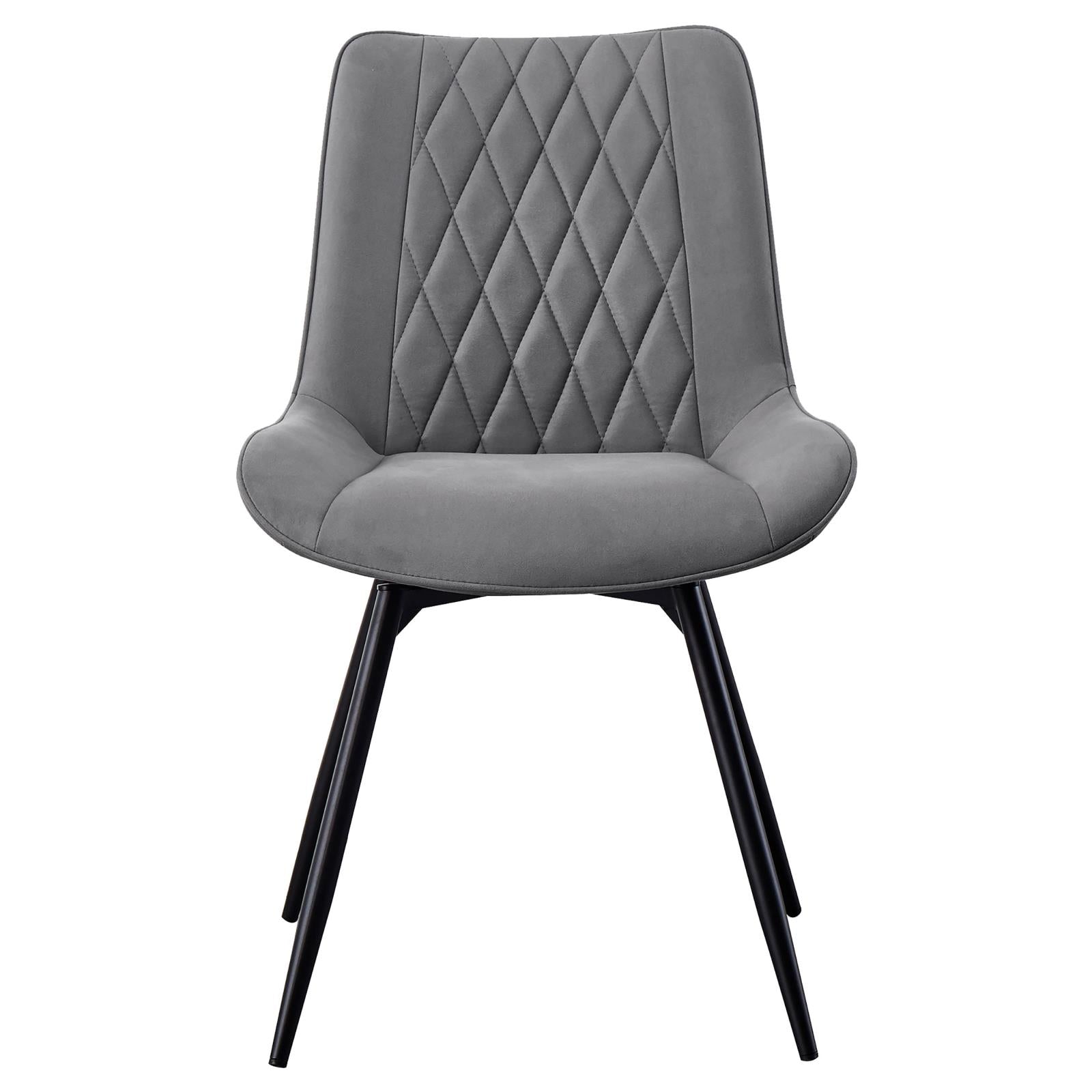 Diggs Gray/Gunmetal Upholstered Tufted Swivel Dining Chairs, Set of 2 - 193312 - Luna Furniture - Dallas Store