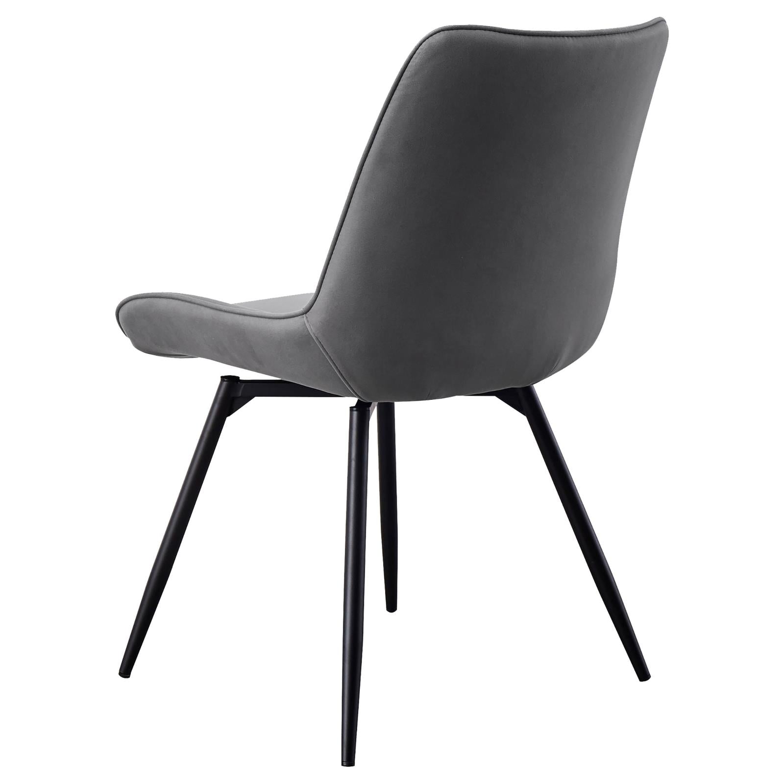 Diggs Gray/Gunmetal Upholstered Tufted Swivel Dining Chairs, Set of 2 - 193312 - Luna Furniture - Dallas Store