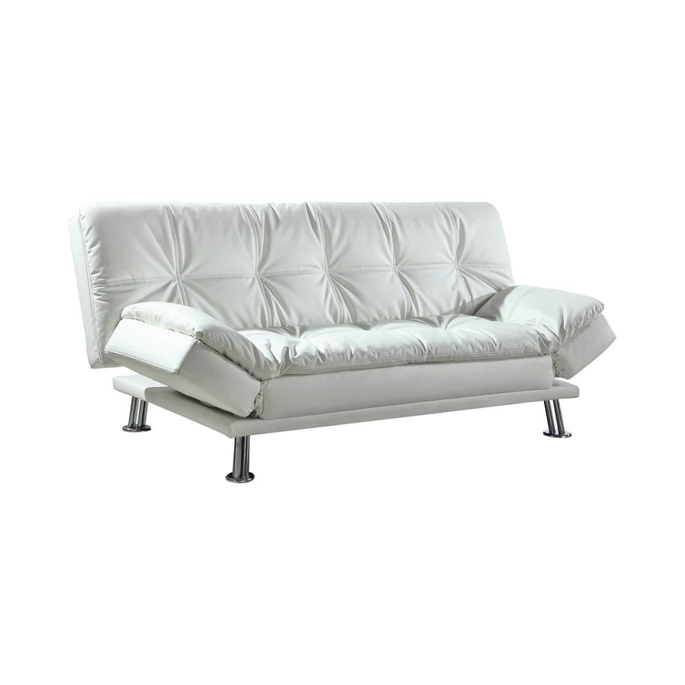 Dilleston Tufted Back Upholstered Sofa Bed White - 300291 - Luna Furniture - Dallas Store