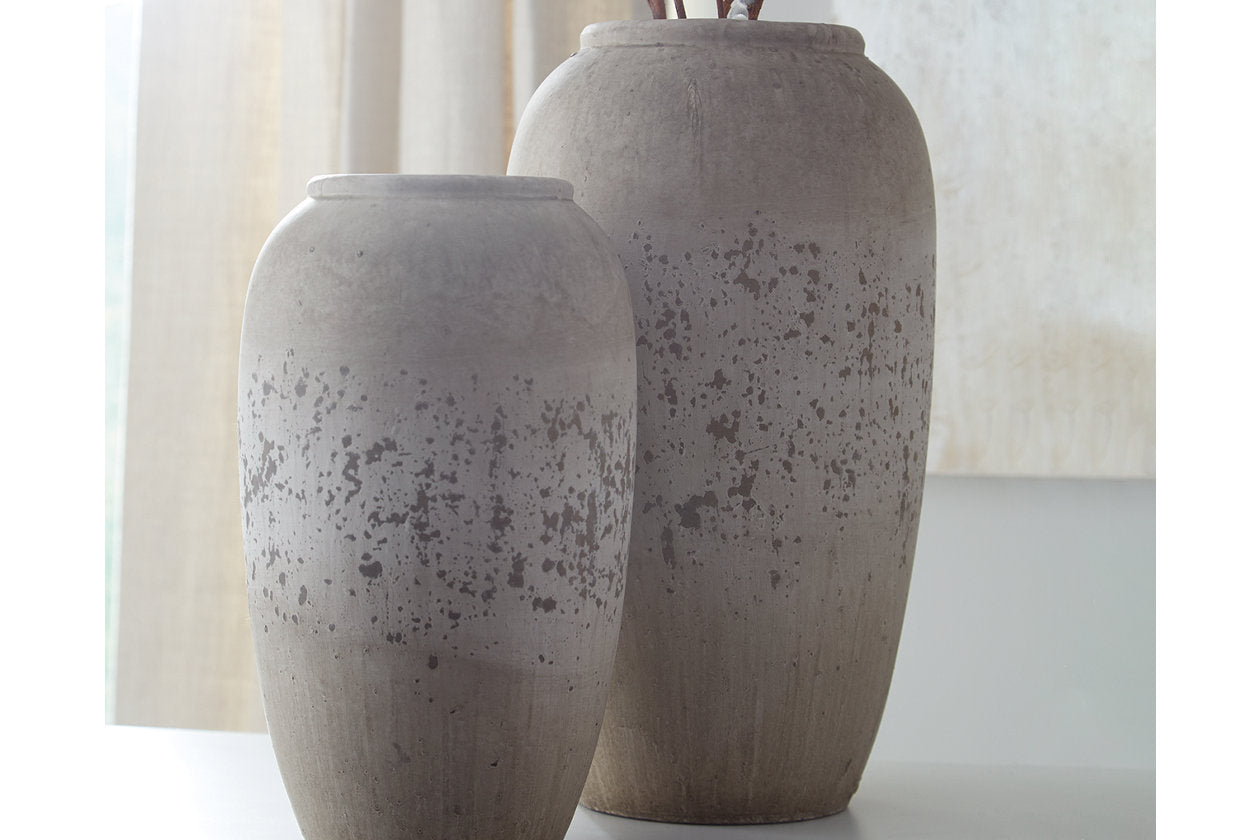 Dimitra Brown/Cream Vase, Set of 2 - A2000110 - Luna Furniture - Dallas Store
