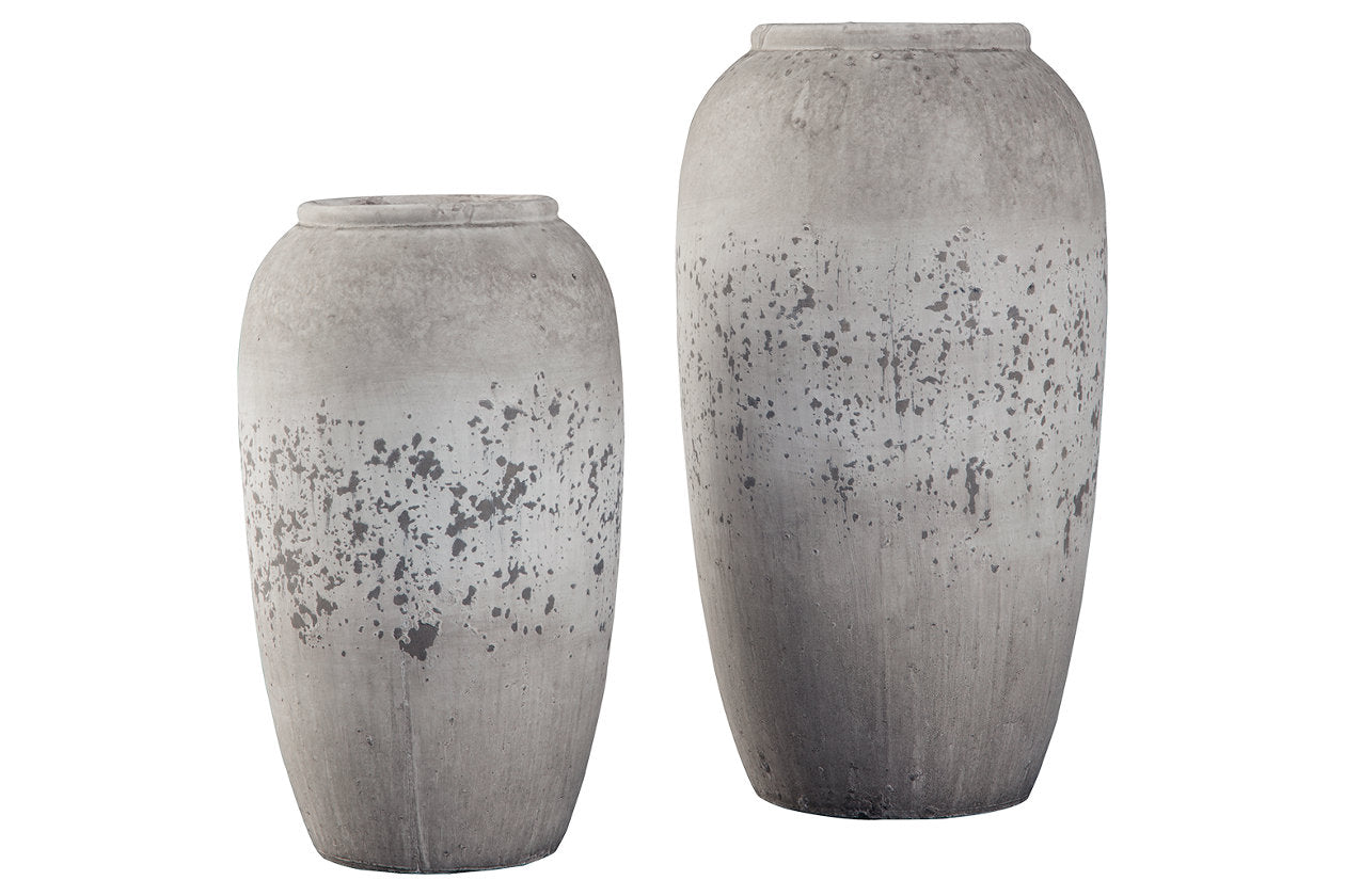 Dimitra Brown/Cream Vase, Set of 2 - A2000110 - Luna Furniture - Dallas Store