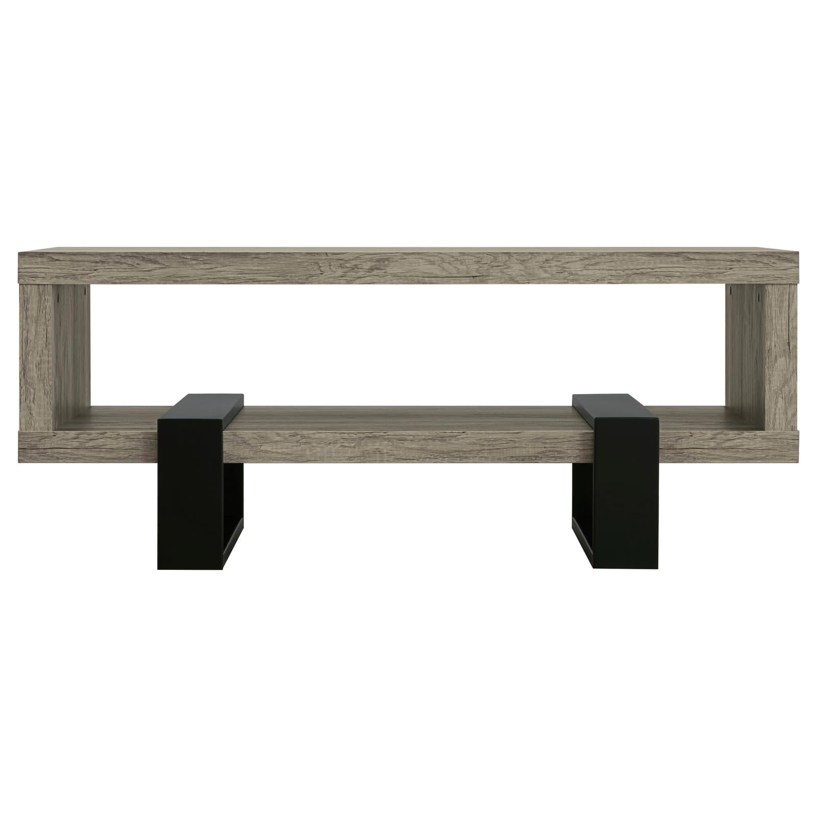 Dinard Gray Driftwood Coffee Table with Shelf - 720878 - Luna Furniture - Dallas Store
