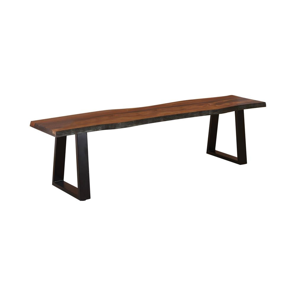 Ditman Gray Sheesham/Black Live Edge Dining Bench - 110183 - Luna Furniture - Dallas Store
