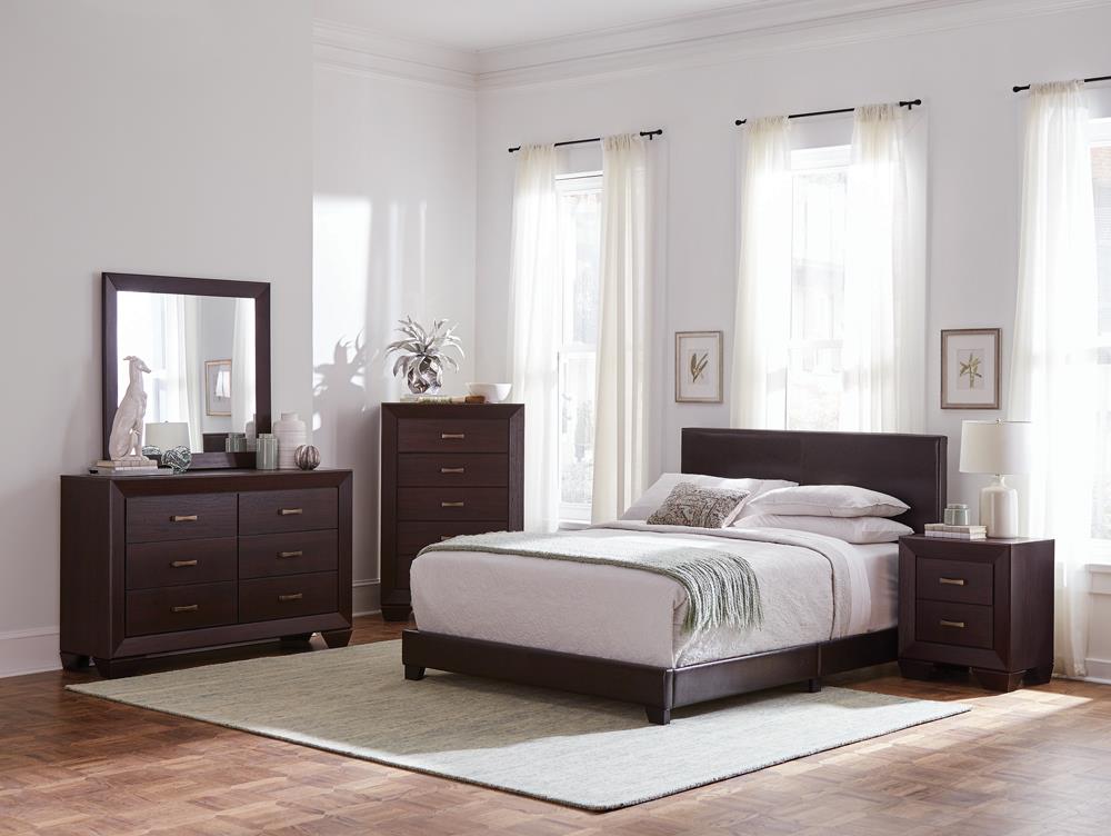 Dorian Upholstered Eastern King Bed Brown - 300762KE - Luna Furniture - Dallas Store