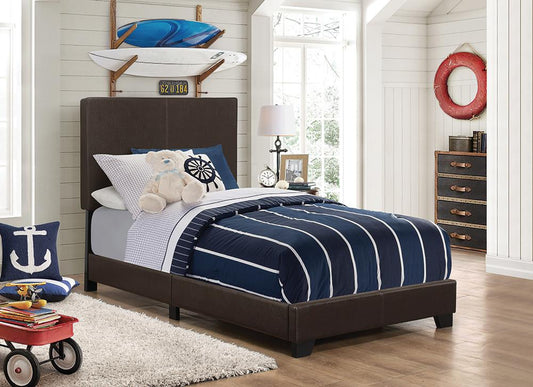 Dorian Upholstered Twin Bed Brown - 300762T - Luna Furniture - Dallas Store