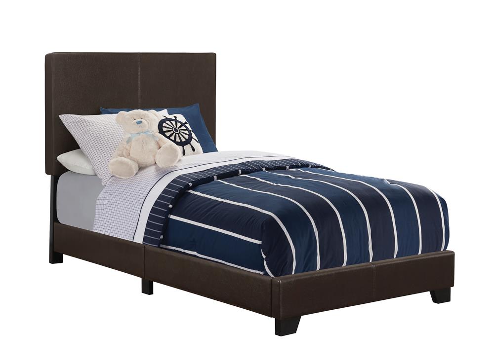 Dorian Upholstered Twin Bed Brown - 300762T - Luna Furniture - Dallas Store