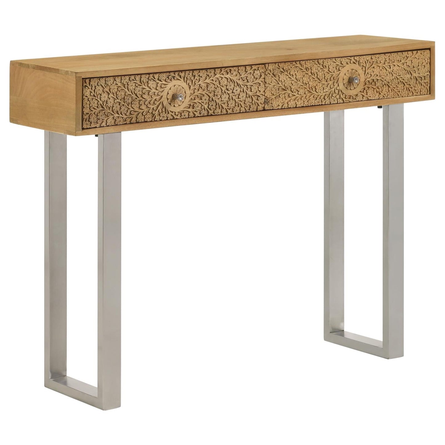 Draco Natural Console Table with Hand Carved Drawers - 953512 - Luna Furniture - Dallas Store