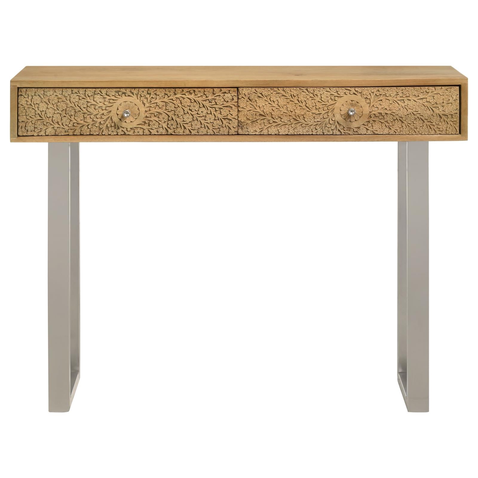Draco Natural Console Table with Hand Carved Drawers - 953512 - Luna Furniture - Dallas Store