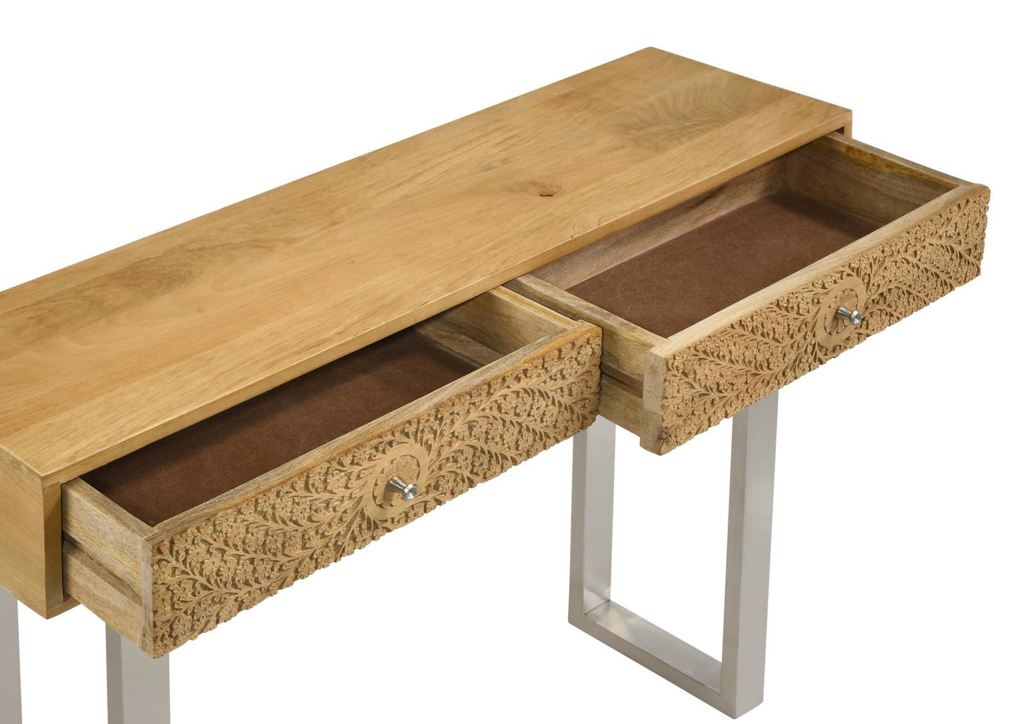 Draco Natural Console Table with Hand Carved Drawers - 953512 - Luna Furniture - Dallas Store