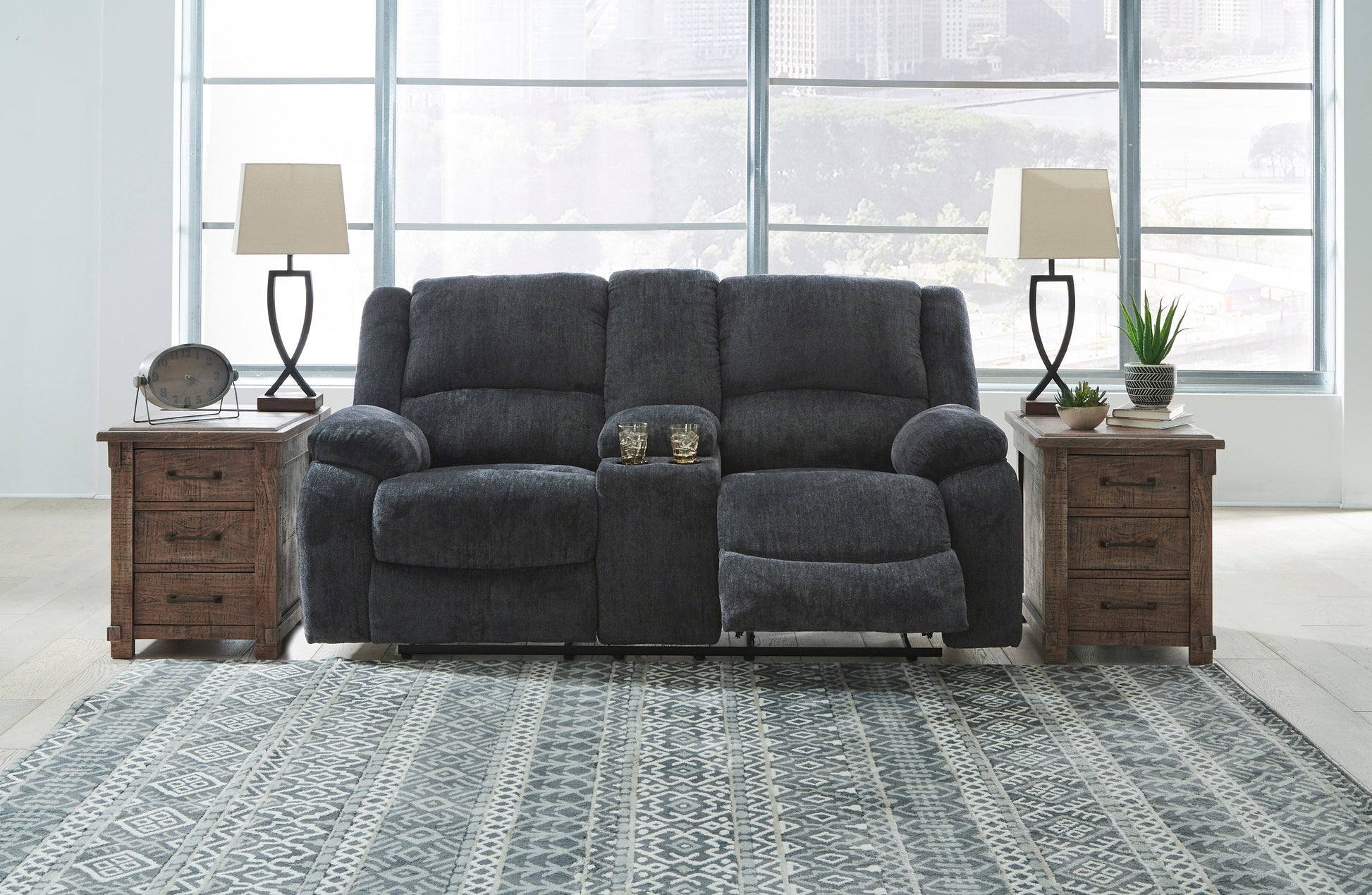 Draycoll Slate Reclining Living Room Set - SET | 7650488 | 7650494 - Luna Furniture - Dallas Store