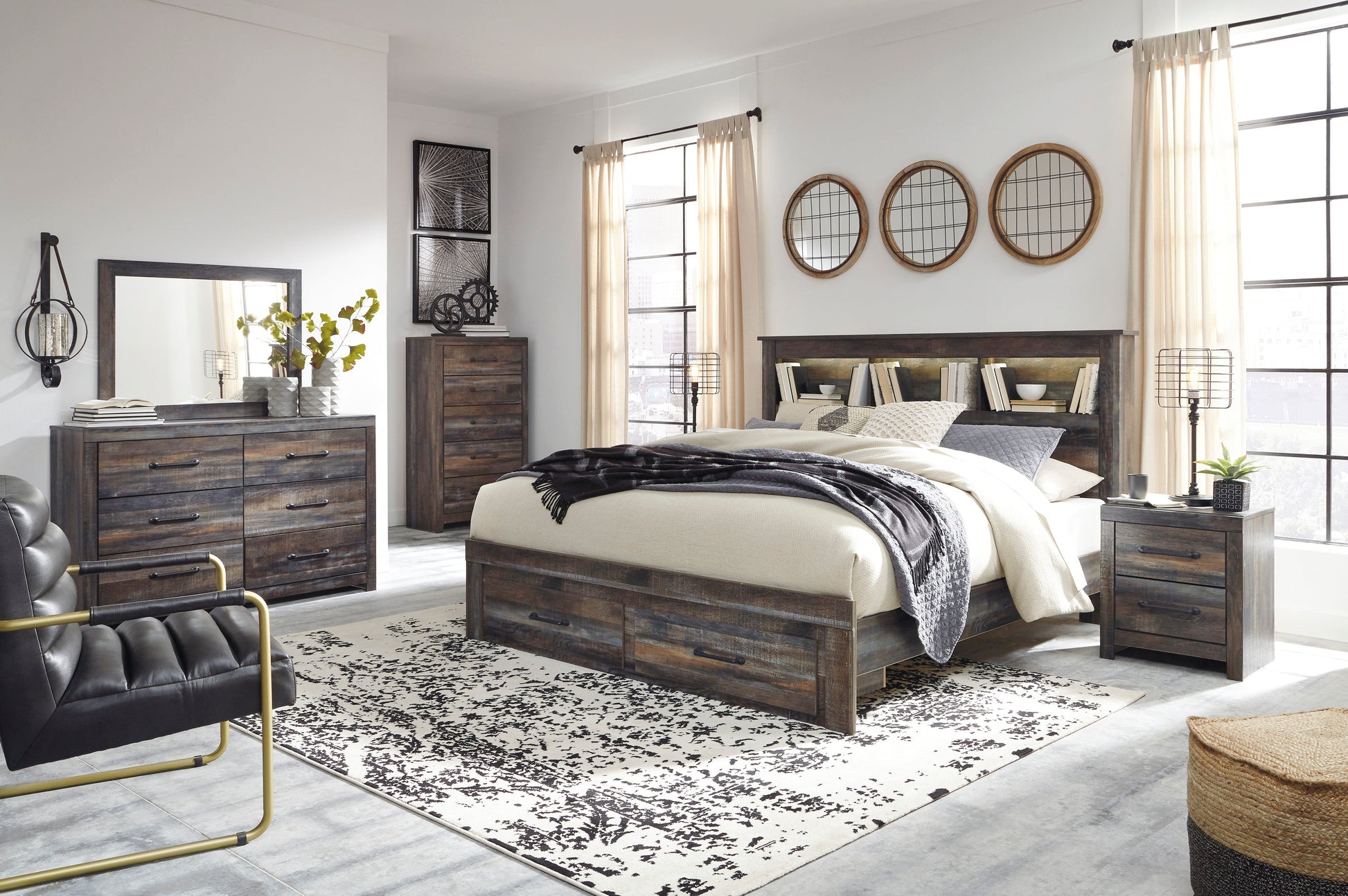 Drystan Multi Bookcase Footboard Storage Bedroom Set - SET | B211-56S | B211-69 | B211-97 | B211-31 | B211-36 | B211-92 | B211-46 - Luna Furniture - Dallas Store