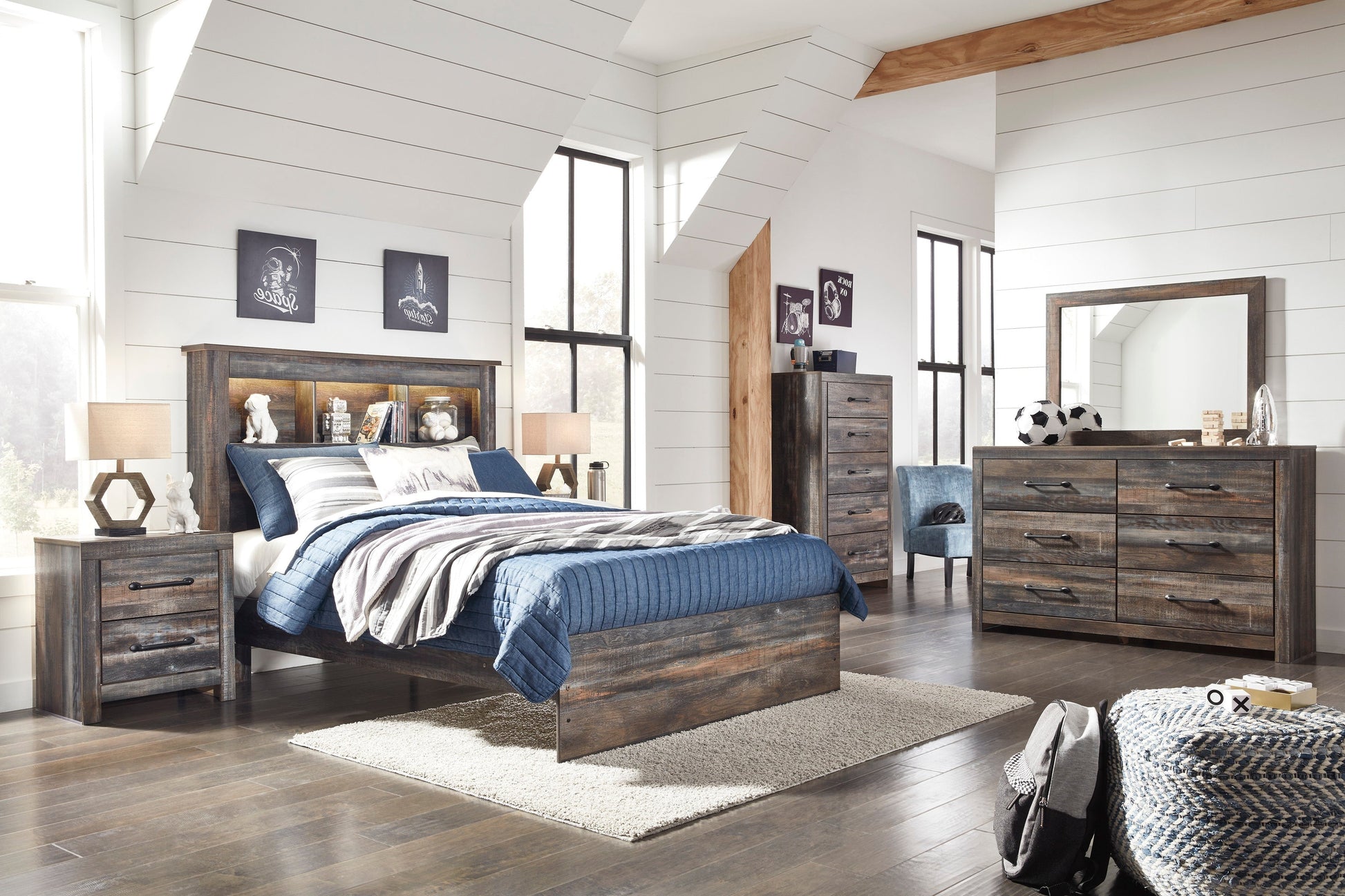 Drystan Multi Bookcase Youth Bedroom Set - SET | B211-84 | B211-85 | B211-86 | B211-31 | B211-36 | B211-92 | B211-46 - Luna Furniture - Dallas Store