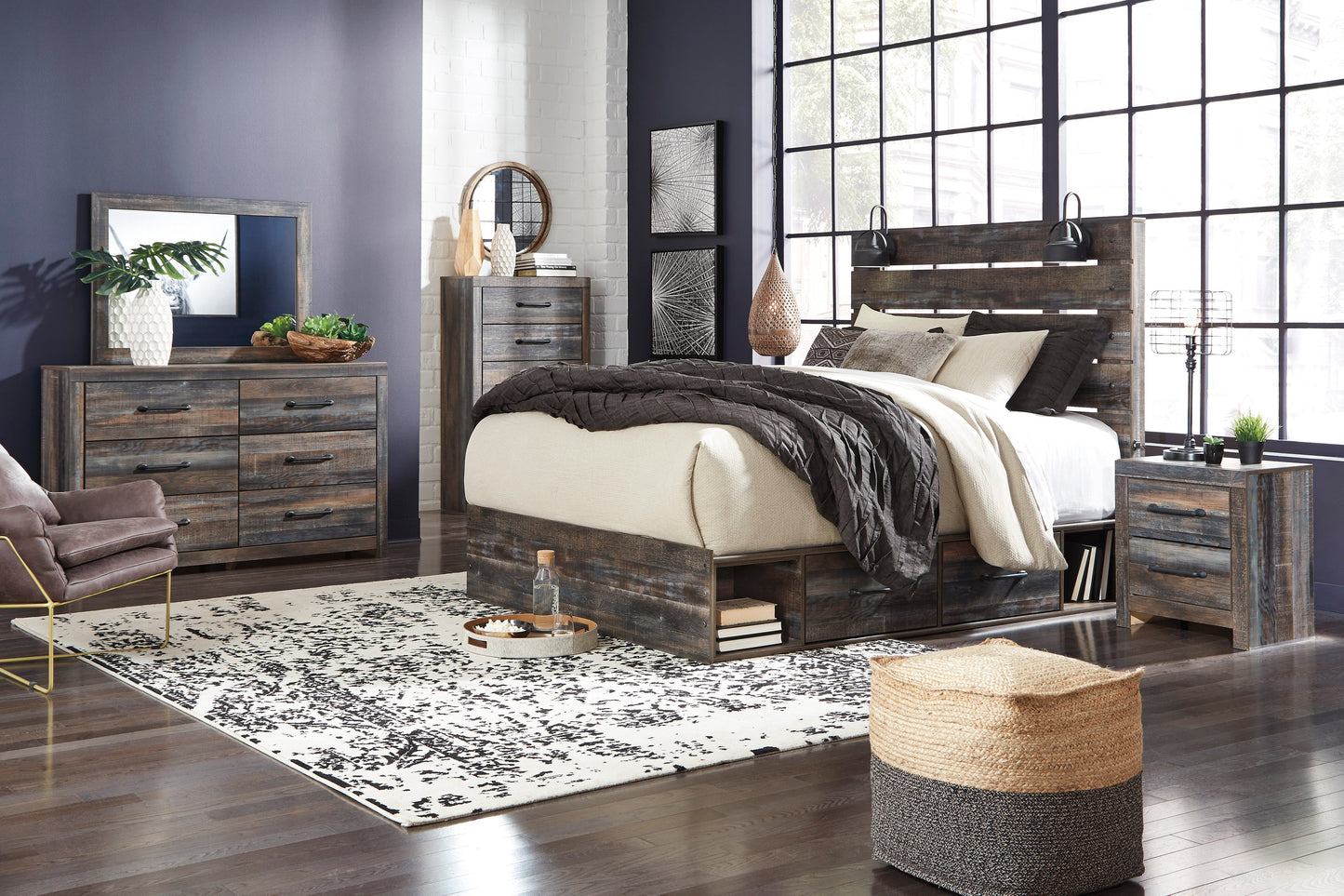 Drystan Multi Double Side Storage Platform Bedroom Set - SET | B211-54 | B211-57 | B211-60(2) | B211-31 | B211-36 | B100-13 - Luna Furniture - Dallas Store