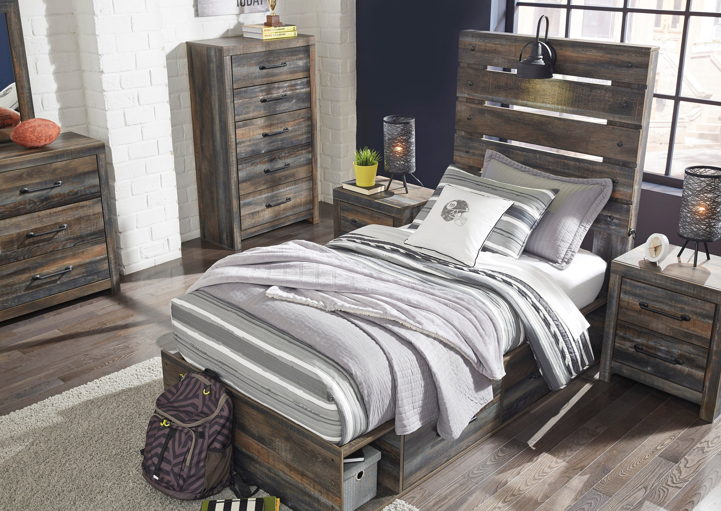 Drystan Multi Double Side Storage Platform Youth Bedroom Set - SET | B211-84 | B211-87 | B211-50(2) | B211-31 | B211-36 | B211-92 | B211-46 | B100-12 - Luna Furniture - Dallas Store