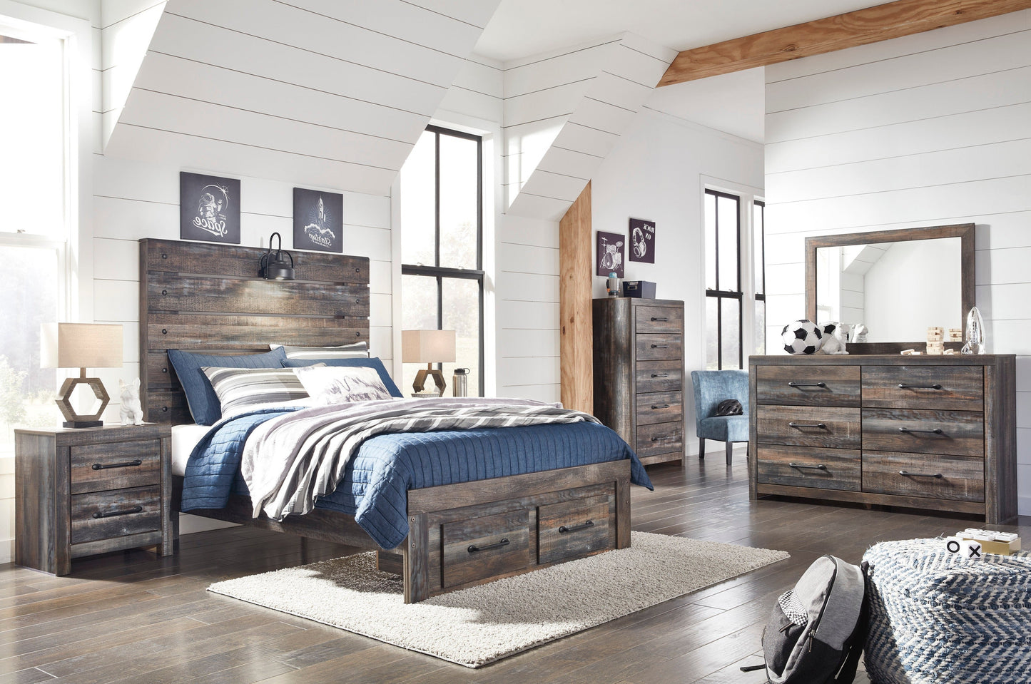Drystan Multi Footboard Storage Youth Bedroom Set - SET | B211-84S | B211-86 | B211-87 | B211-31 | B211-36 | B211-92 | B211-46 - Luna Furniture - Dallas Store
