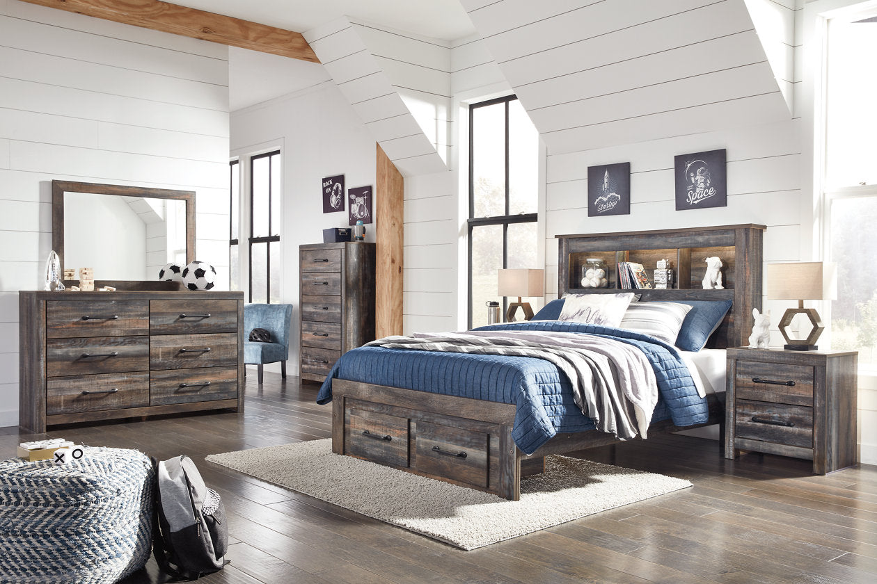 Drystan Multi Full Bookcase Bed with 2 Storage Drawers - SET | B211-84S | B211-85 | B211-86 - Luna Furniture - Dallas Store