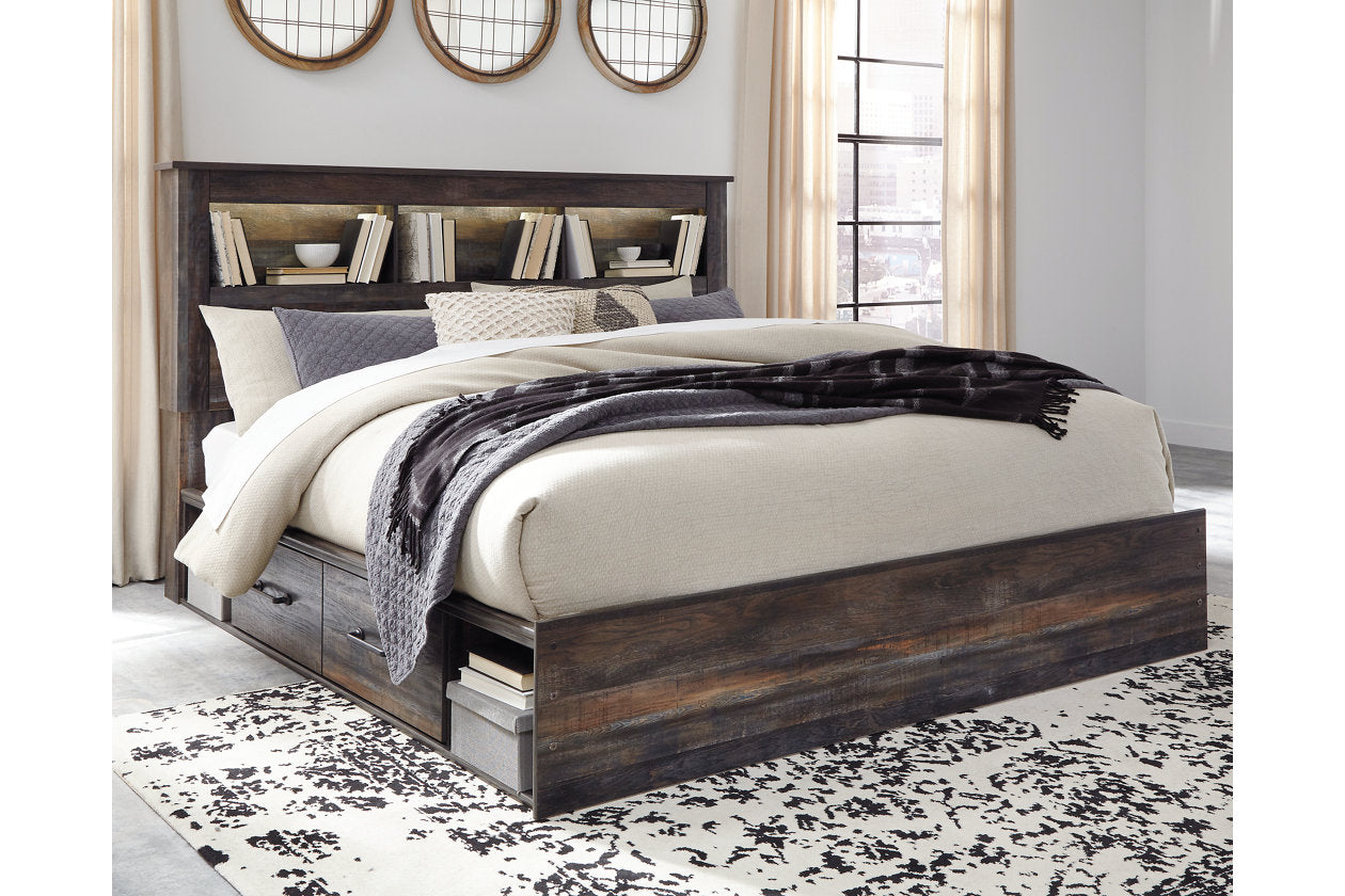 Drystan Multi King Bookcase Bed with 2 Storage Drawers - SET | B100-14 | B211-160 | B211-56 | B211-69 - Luna Furniture - Dallas Store