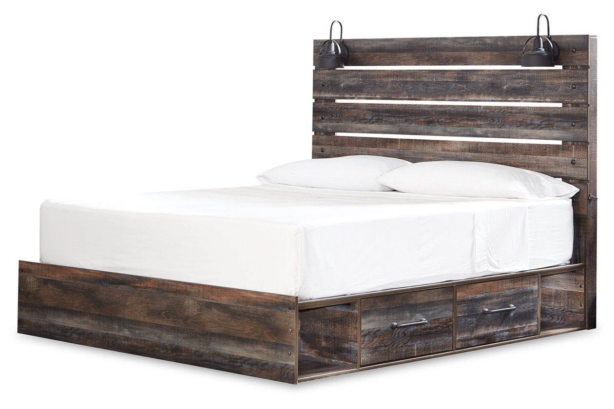 Drystan Multi King Panel Bed with 2 Storage Drawers - SET | B100-14 | B211-56 | B211-58 | B211-160 - Luna Furniture - Dallas Store