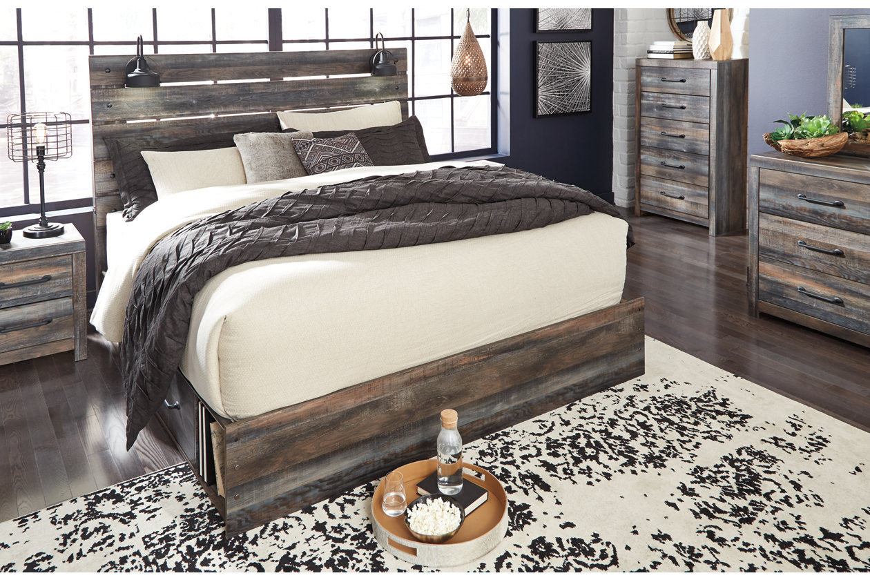 Drystan Multi King Panel Bed with 2 Storage Drawers - SET | B100-14 | B211-56 | B211-58 | B211-160 - Luna Furniture - Dallas Store