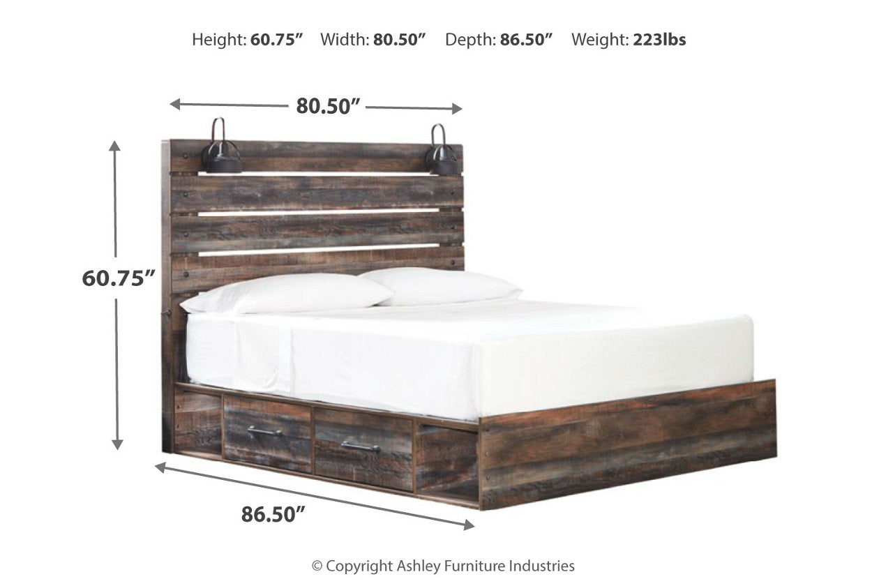 Drystan Multi King Panel Bed with 2 Storage Drawers - SET | B100-14 | B211-56 | B211-58 | B211-160 - Luna Furniture - Dallas Store