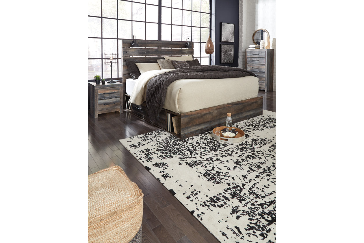 Drystan Multi King Panel Bed with 2 Storage Drawers - SET | B100-14 | B211-56 | B211-58 | B211-160 - Luna Furniture - Dallas Store