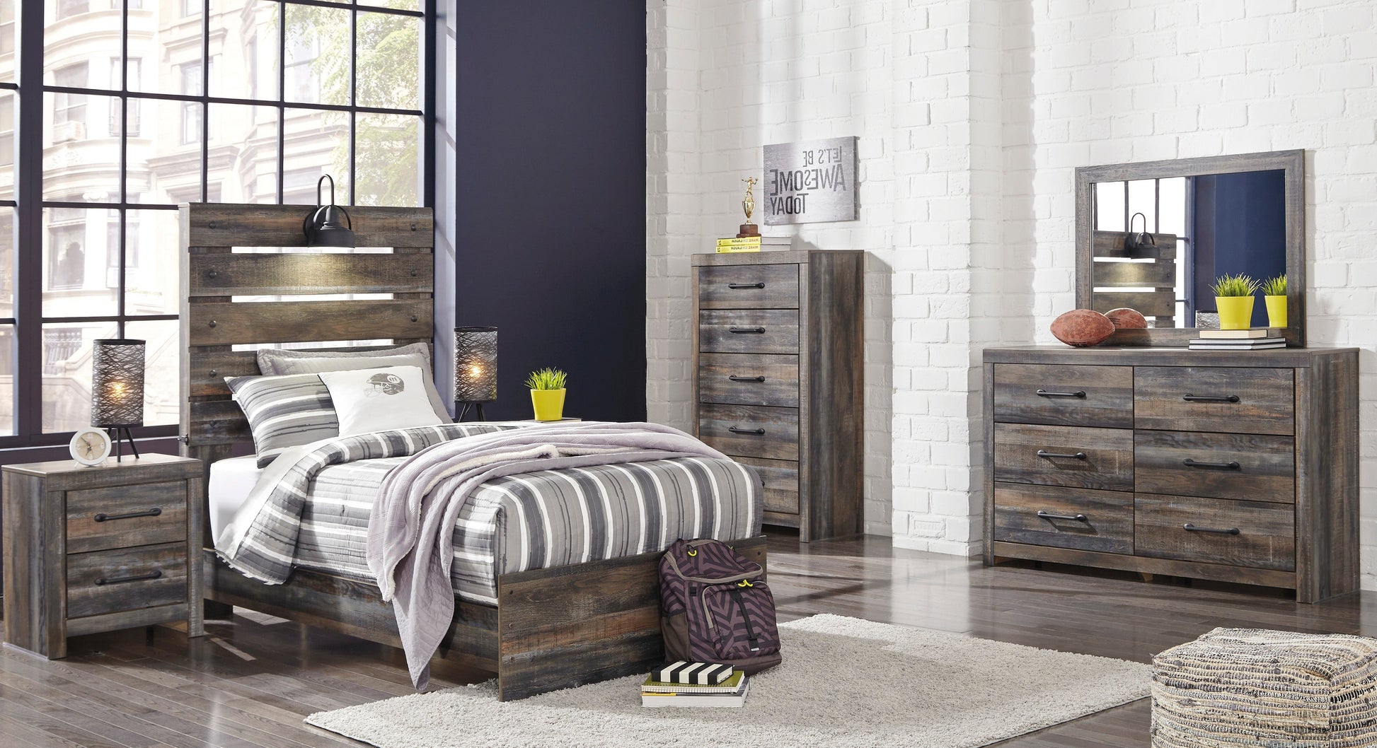 Drystan Multi Panel Youth Bedroom Set - SET | B211-52 | B211-53 | B211-83 | B211-31 | B211-36 | B211-92 | B211-46 - Luna Furniture - Dallas Store