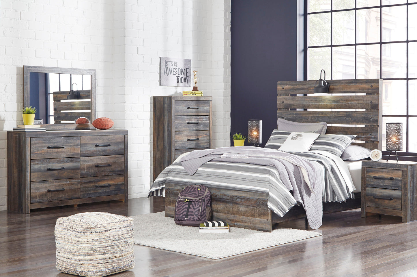 Drystan Multi Panel Youth Bedroom Set - SET | B211-52 | B211-53 | B211-83 | B211-31 | B211-36 | B211-92 | B211-46 - Luna Furniture - Dallas Store