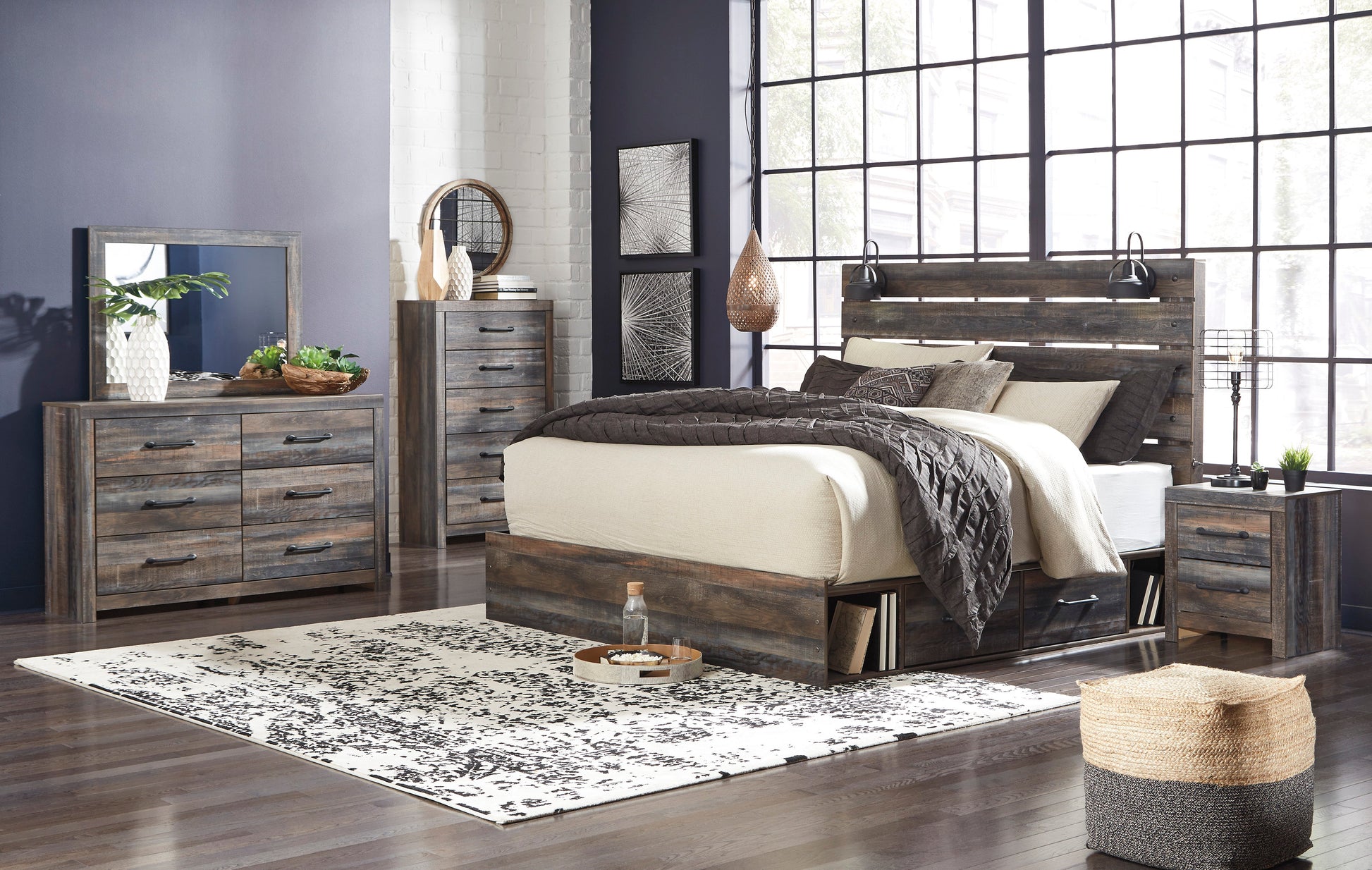 Drystan Multi Side Storage Platform Bedroom Set - SET | B211-56 | B211-58 | B211-160 | B211-31 | B211-92 | B100-14 - Luna Furniture - Dallas Store