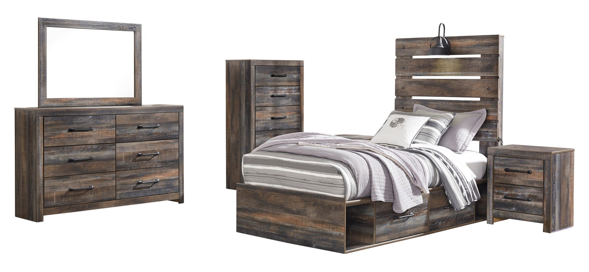 Drystan Multi Side Storage Platform Youth Bedroom Set - SET | B211-52 | B211-53 | B211-150 | B211-92 | B211-46 | B100-11 - Luna Furniture - Dallas Store