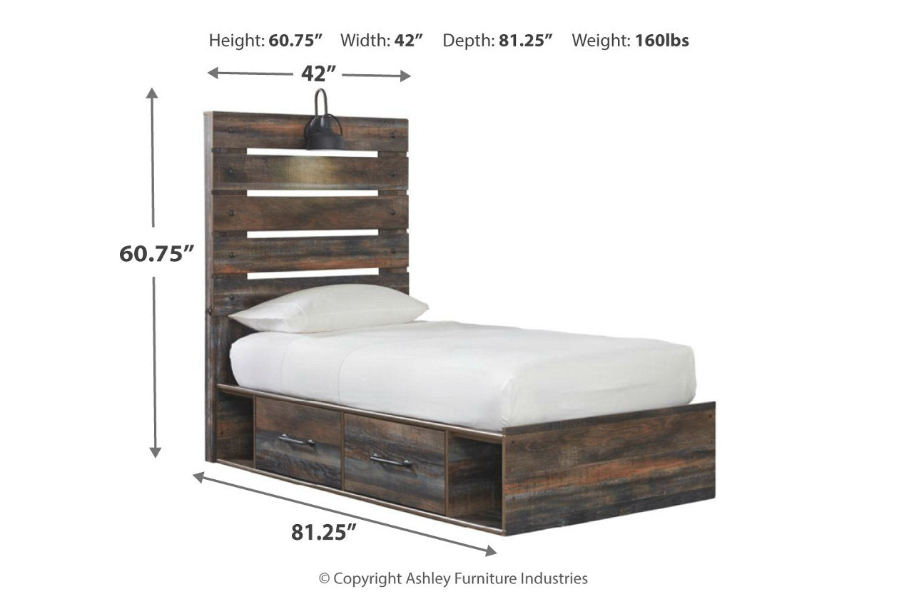 Drystan Multi Twin Panel Bed with 2 Storage Drawers - SET | B100-11 | B211-150 | B211-52 | B211-53 - Luna Furniture - Dallas Store