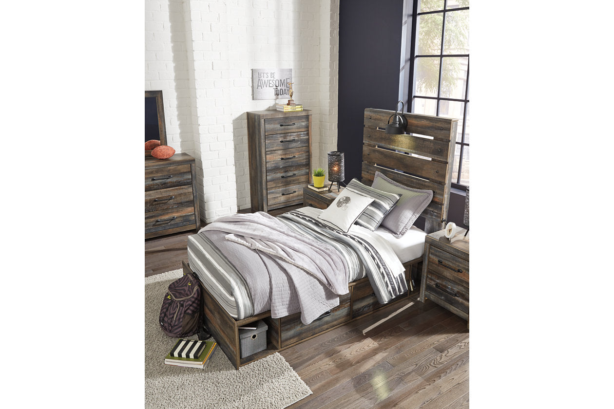 Drystan Multi Twin Panel Bed with 2 Storage Drawers - SET | B100-11 | B211-150 | B211-52 | B211-53 - Luna Furniture - Dallas Store