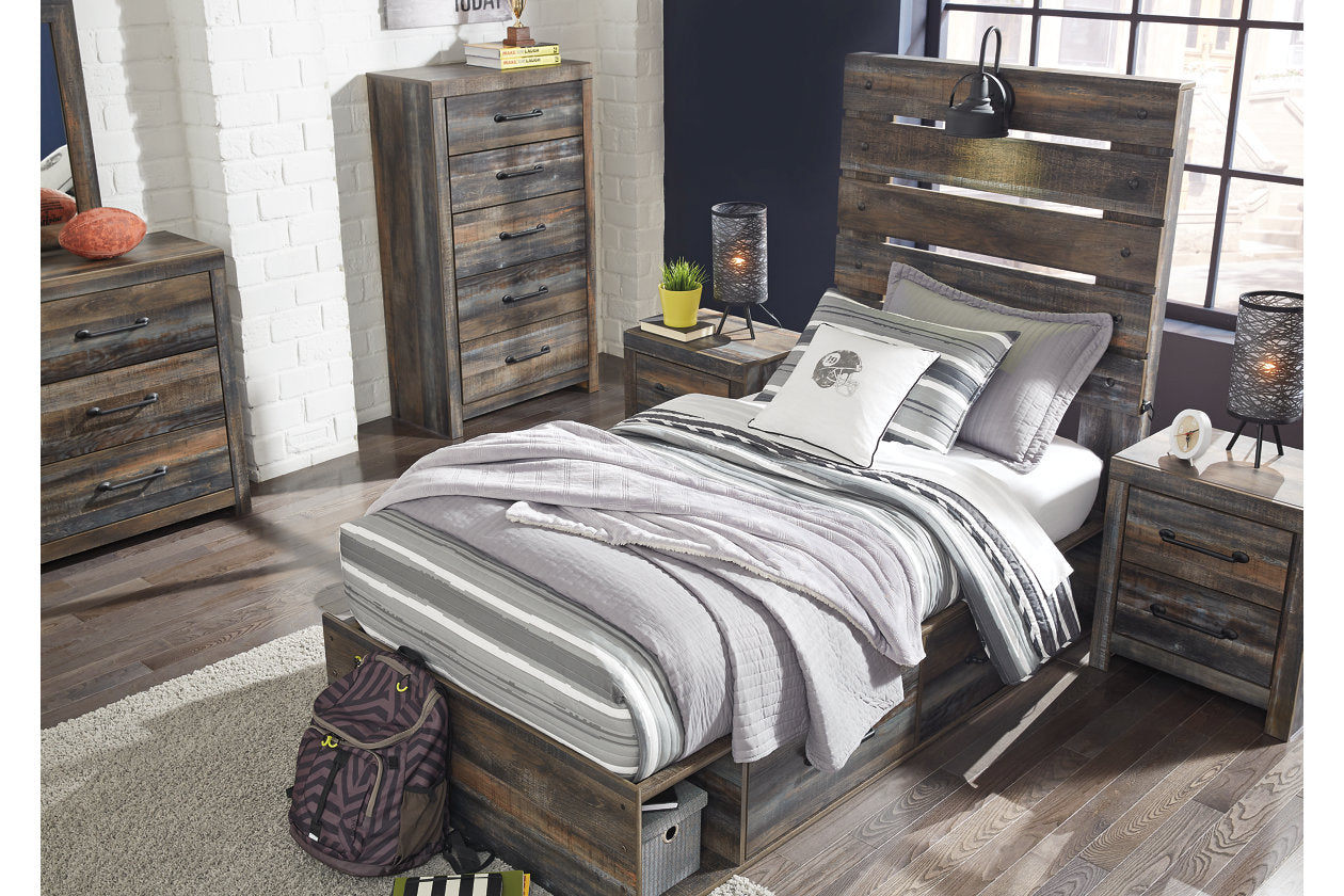 Drystan Multi Twin Panel Bed with 2 Storage Drawers - SET | B100-11 | B211-150 | B211-52 | B211-53 - Luna Furniture - Dallas Store