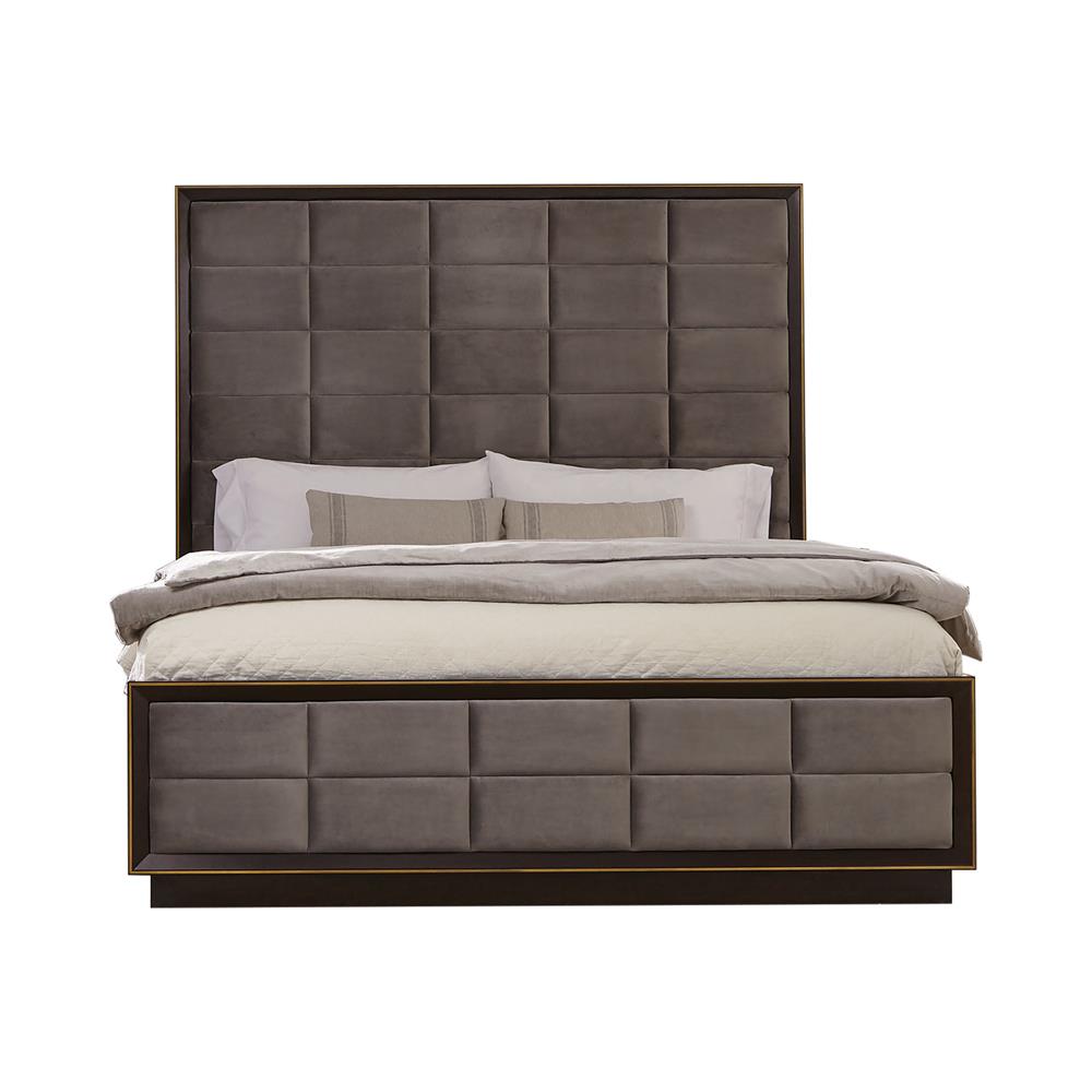 Durango Queen Upholstered Bed Smoked Peppercorn/Gray - 223261Q - Luna Furniture - Dallas Store