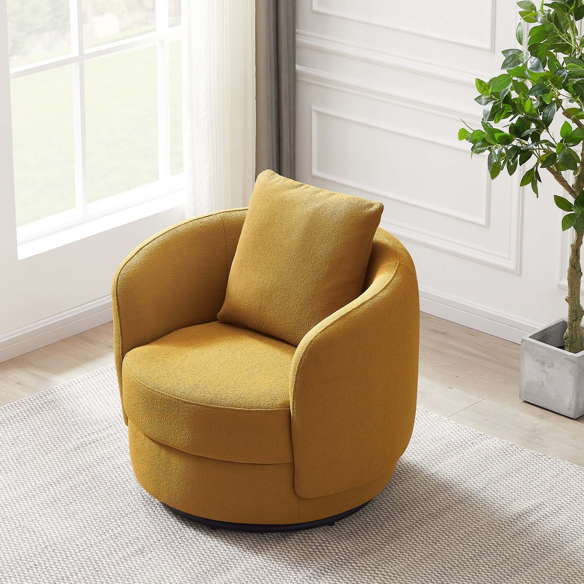 Dylan Boucle Lounge Chair Cream - AFC00483 - Luna Furniture - Dallas Store