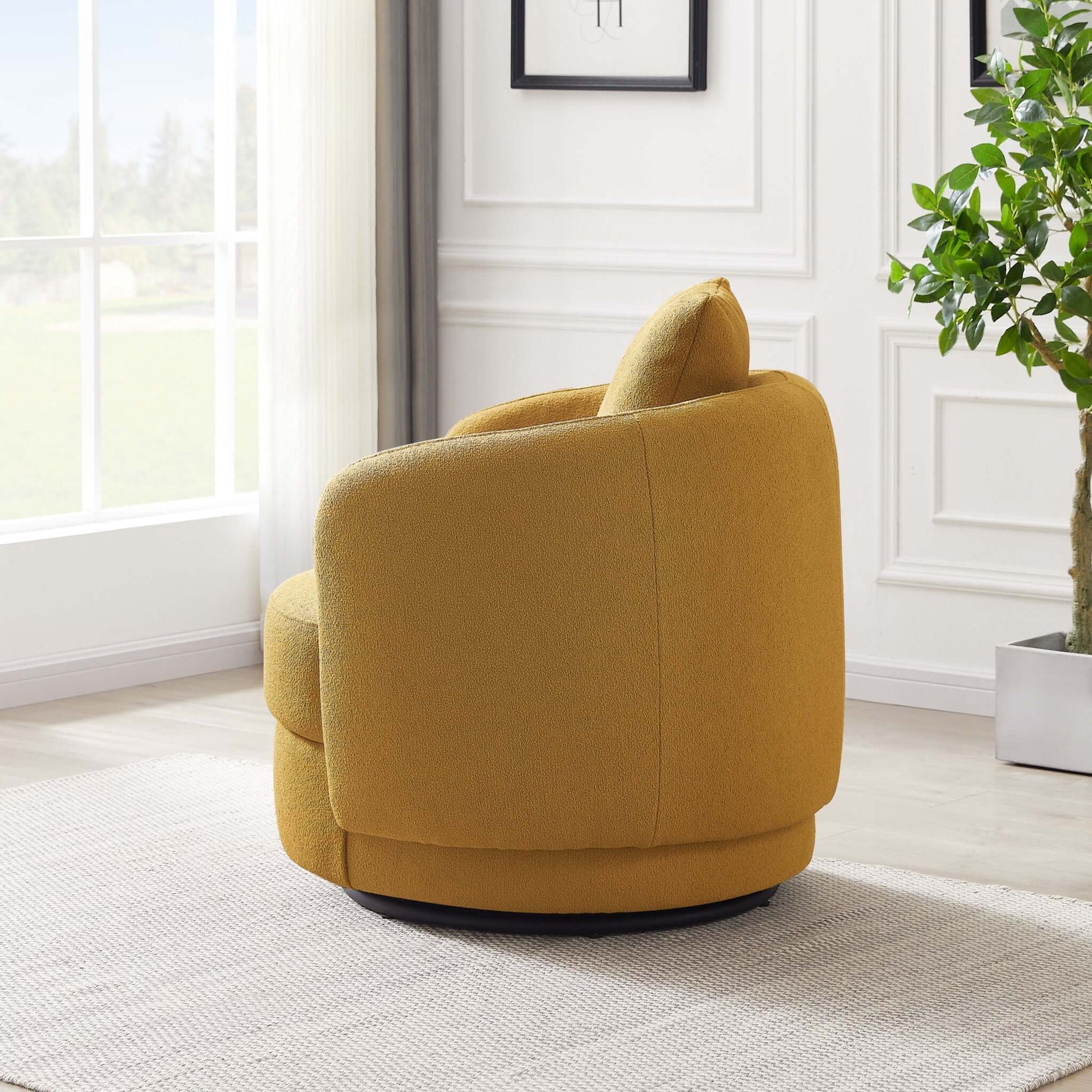 Dylan Boucle Lounge Chair Cream - AFC00483 - Luna Furniture - Dallas Store