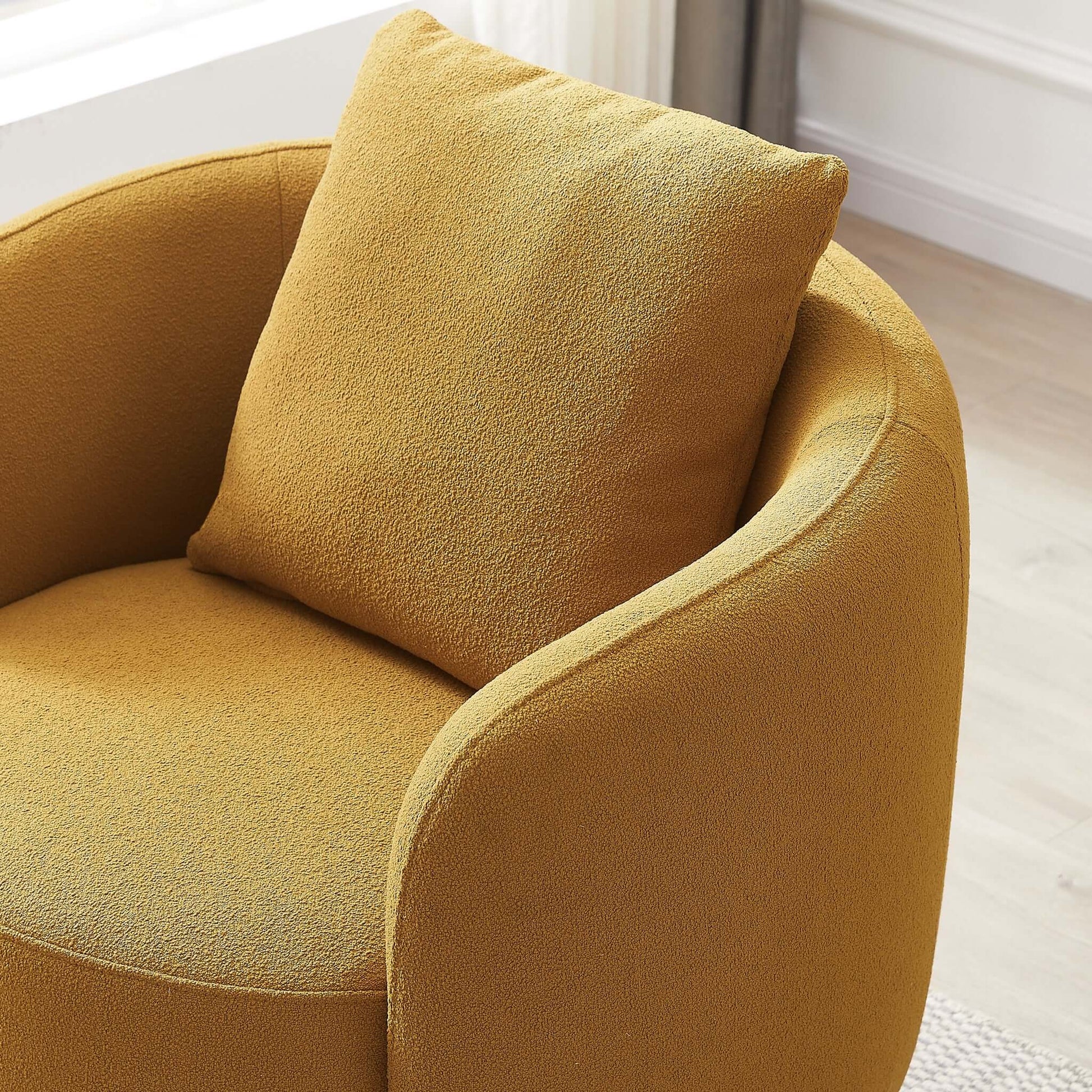 Dylan Boucle Lounge Chair Cream - AFC00483 - Luna Furniture - Dallas Store