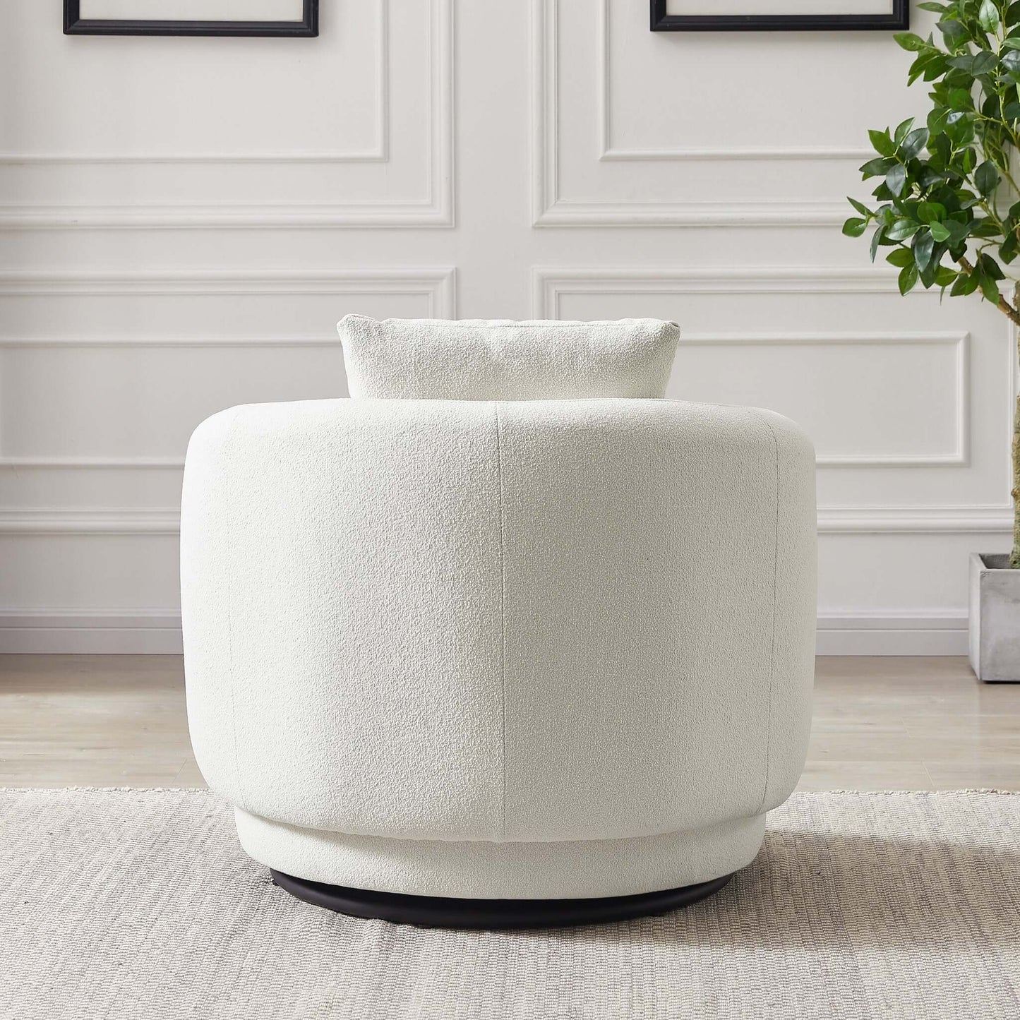 Dylan Boucle Lounge Chair Cream - AFC00483 - Luna Furniture - Dallas Store
