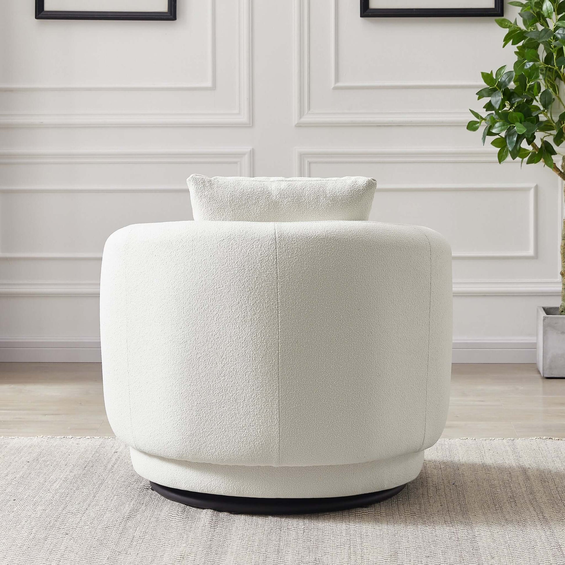 Dylan Boucle Lounge Chair Cream - AFC00483 - Luna Furniture - Dallas Store