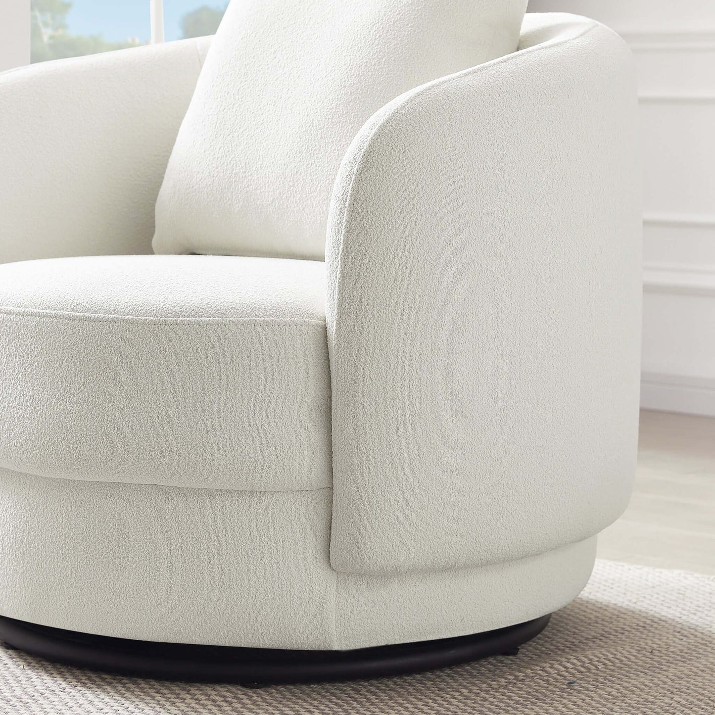 Dylan Boucle Lounge Chair Cream - AFC00483 - Luna Furniture - Dallas Store