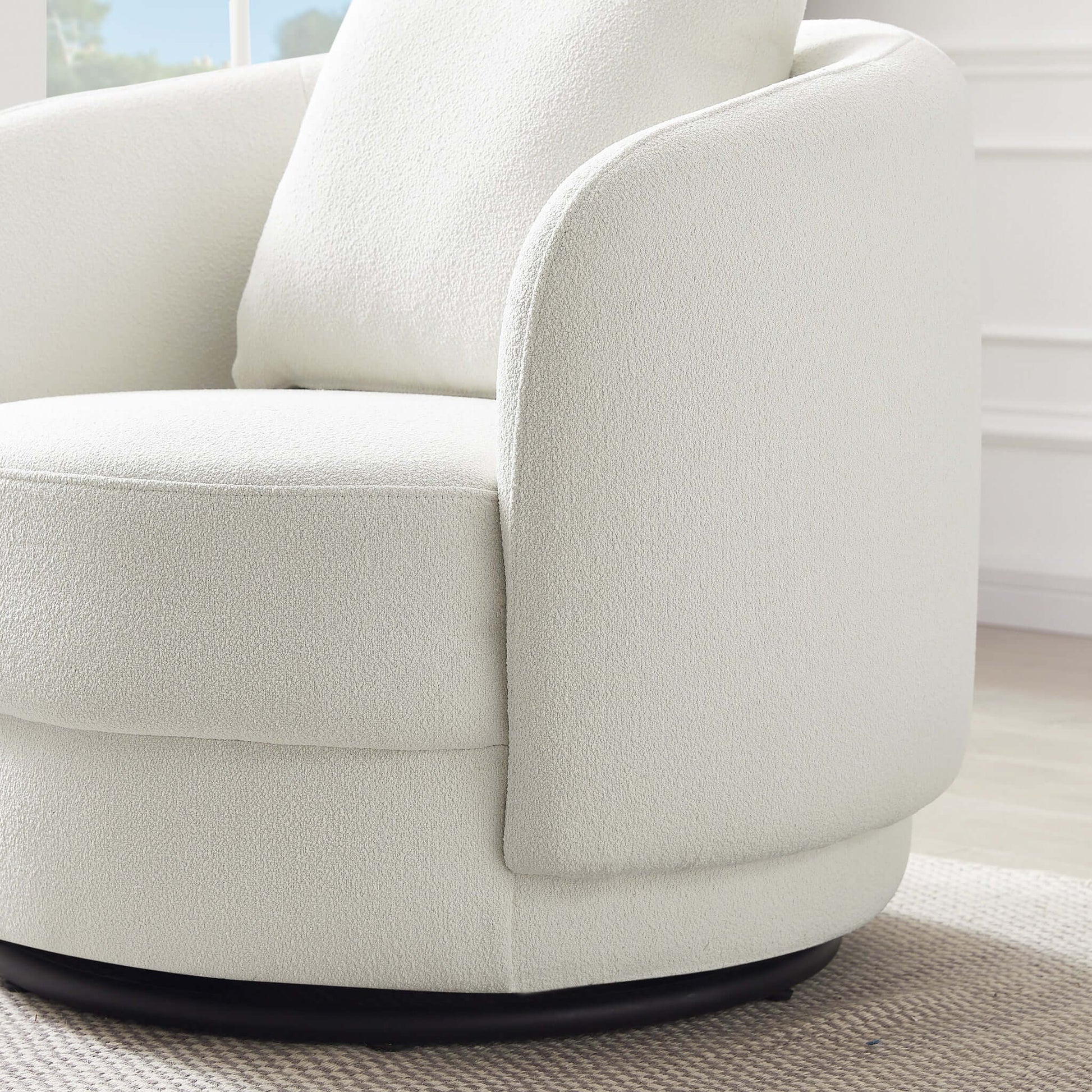 Dylan Boucle Lounge Chair Cream - AFC00483 - Luna Furniture - Dallas Store